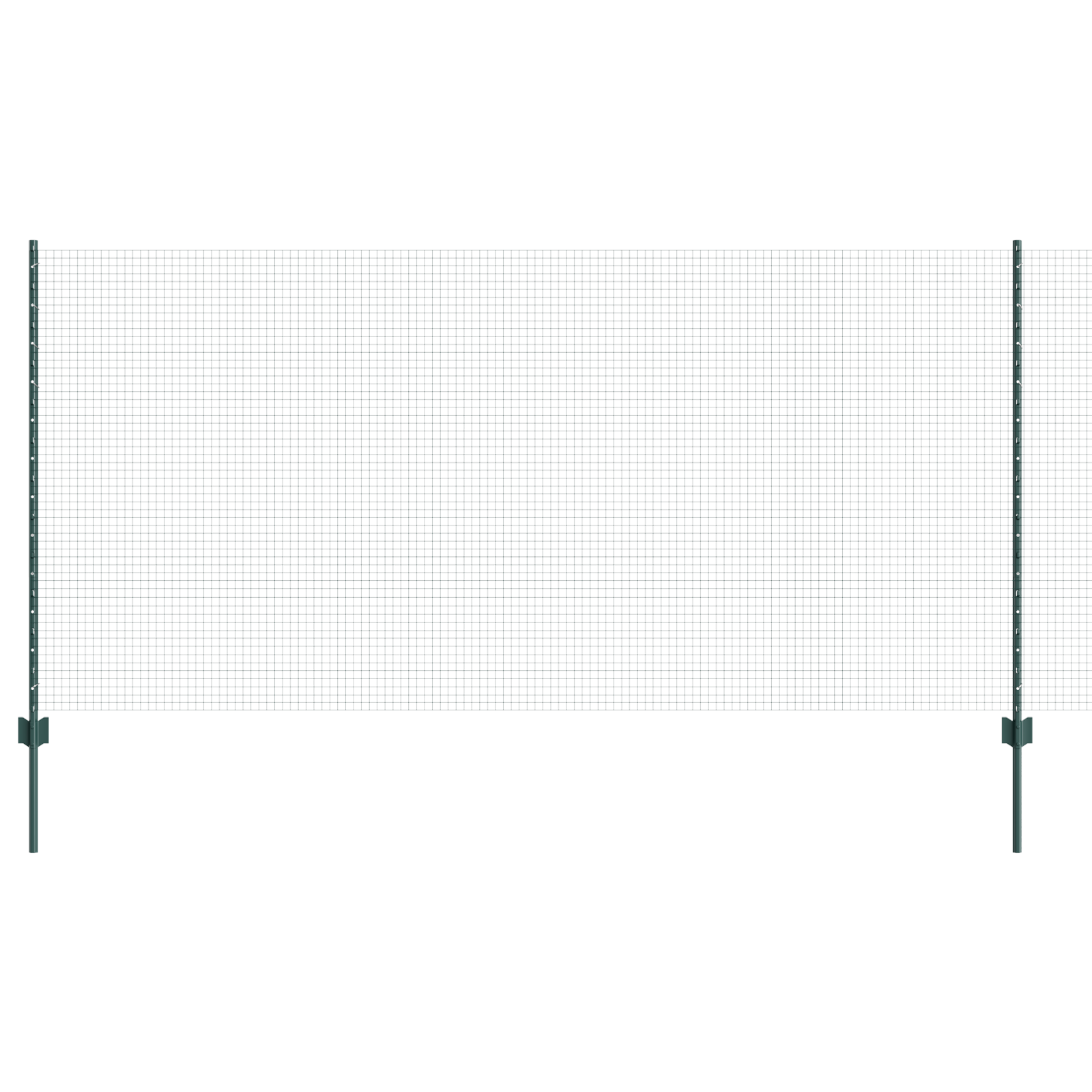 Gard Metalic Sudat cu 5 Stâlpi U Verde 1.2x10 m Oțel GartenMobel Dekor