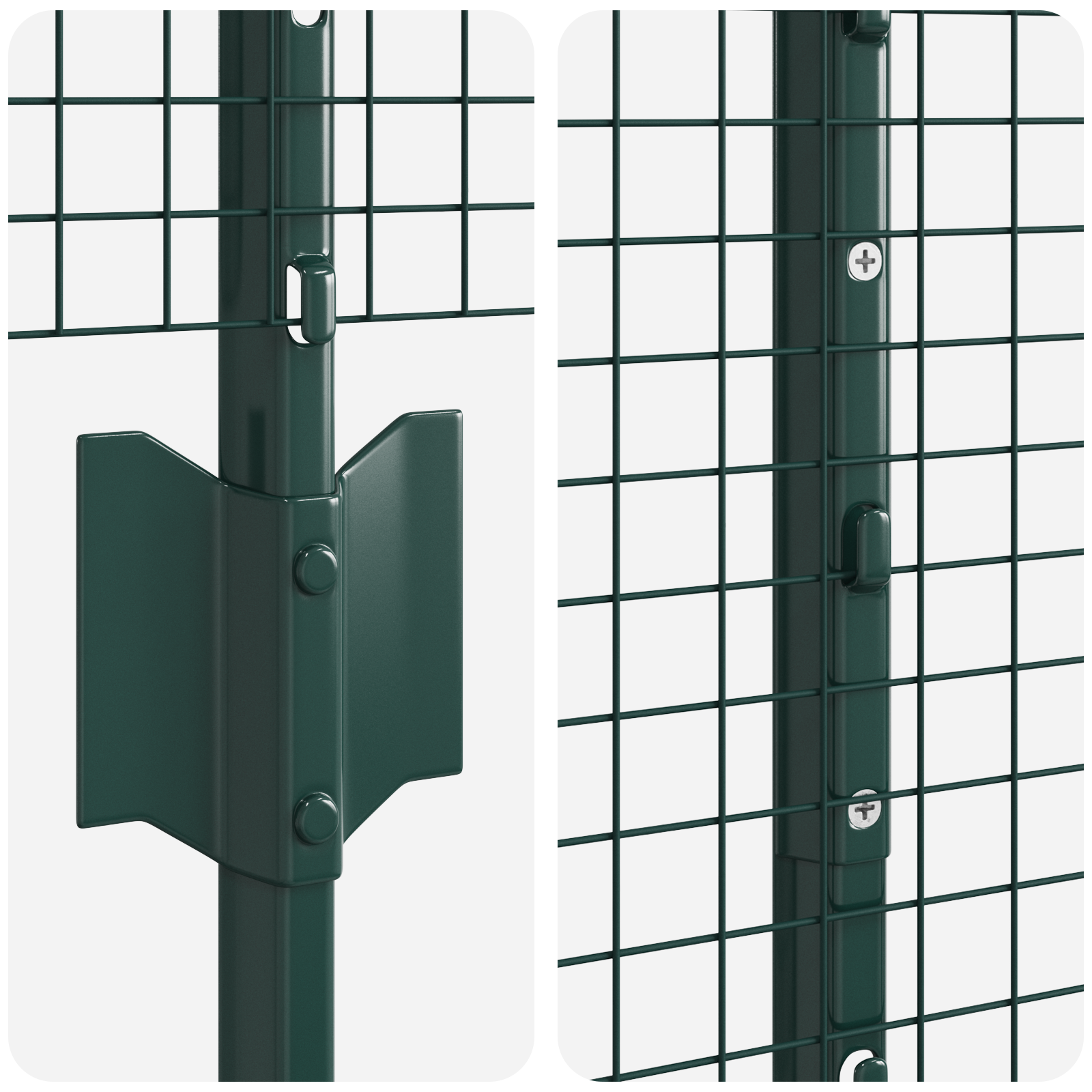 Gard Metalic Sudat cu 5 Stâlpi U Verde 1.2x10 m Oțel GartenMobel Dekor