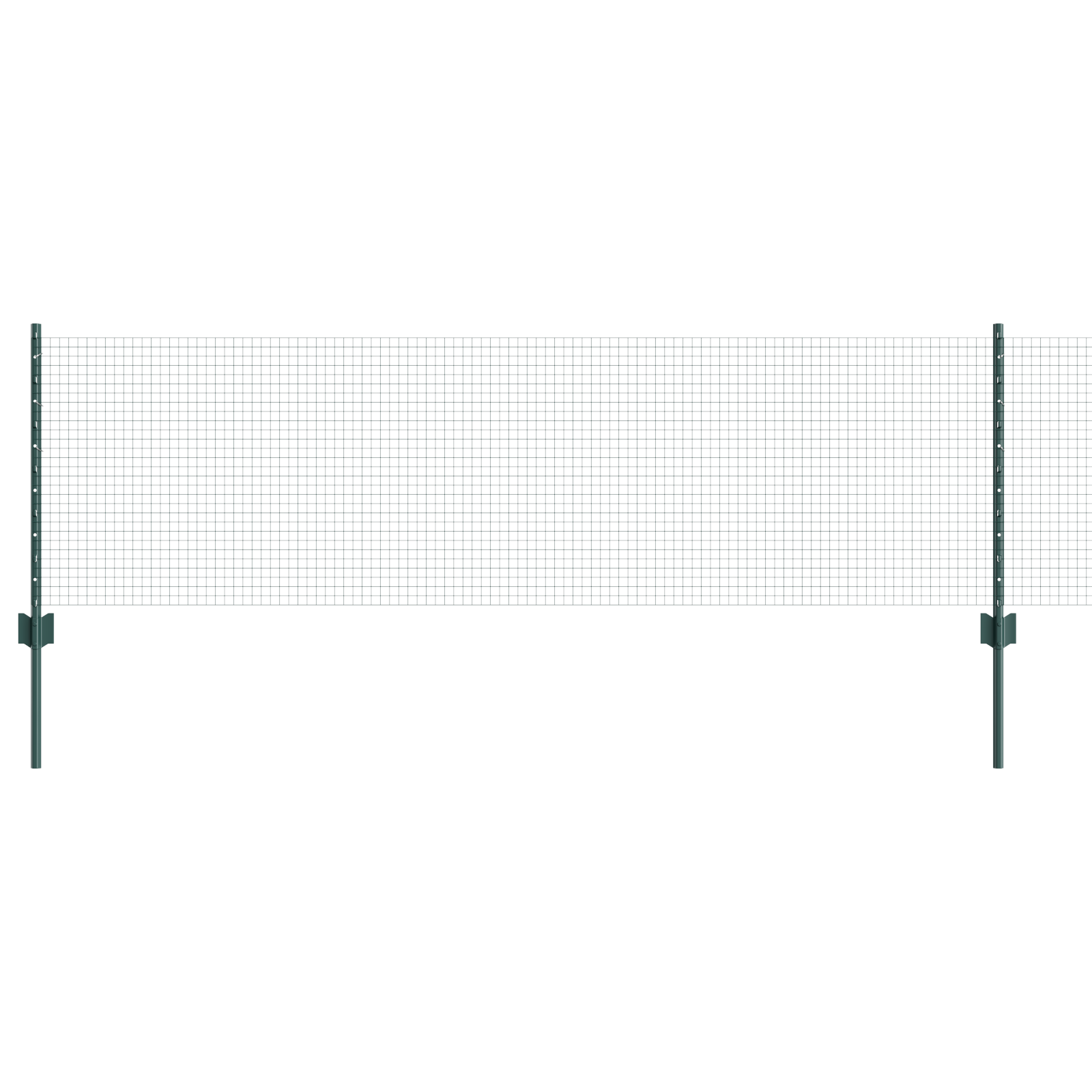 Gard din plasă sudată cu 11 stâlpi U Verde 0.6x25 m Oțel GartenMobel Dekor