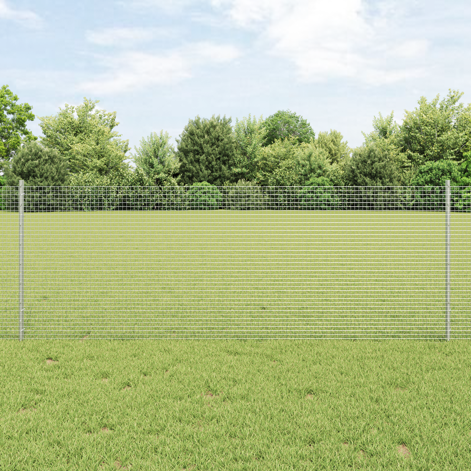 Gard din sârmă sudată cu 44 U Posts Argintiu 0.8x100 m Oțel GartenMobel Dekor