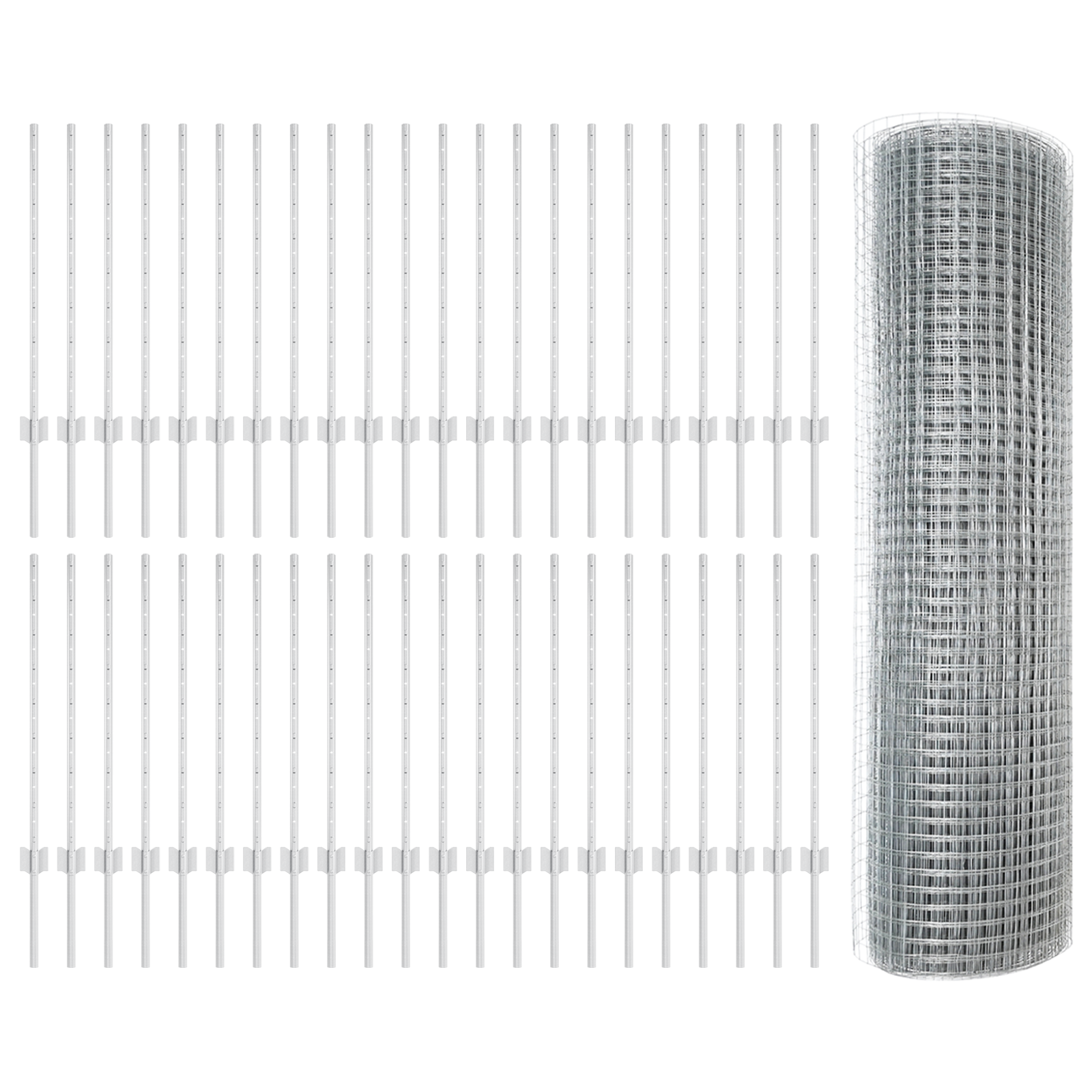 Gard din sârmă sudată cu 44 U Posts Argintiu 0.8x100 m Oțel GartenMobel Dekor