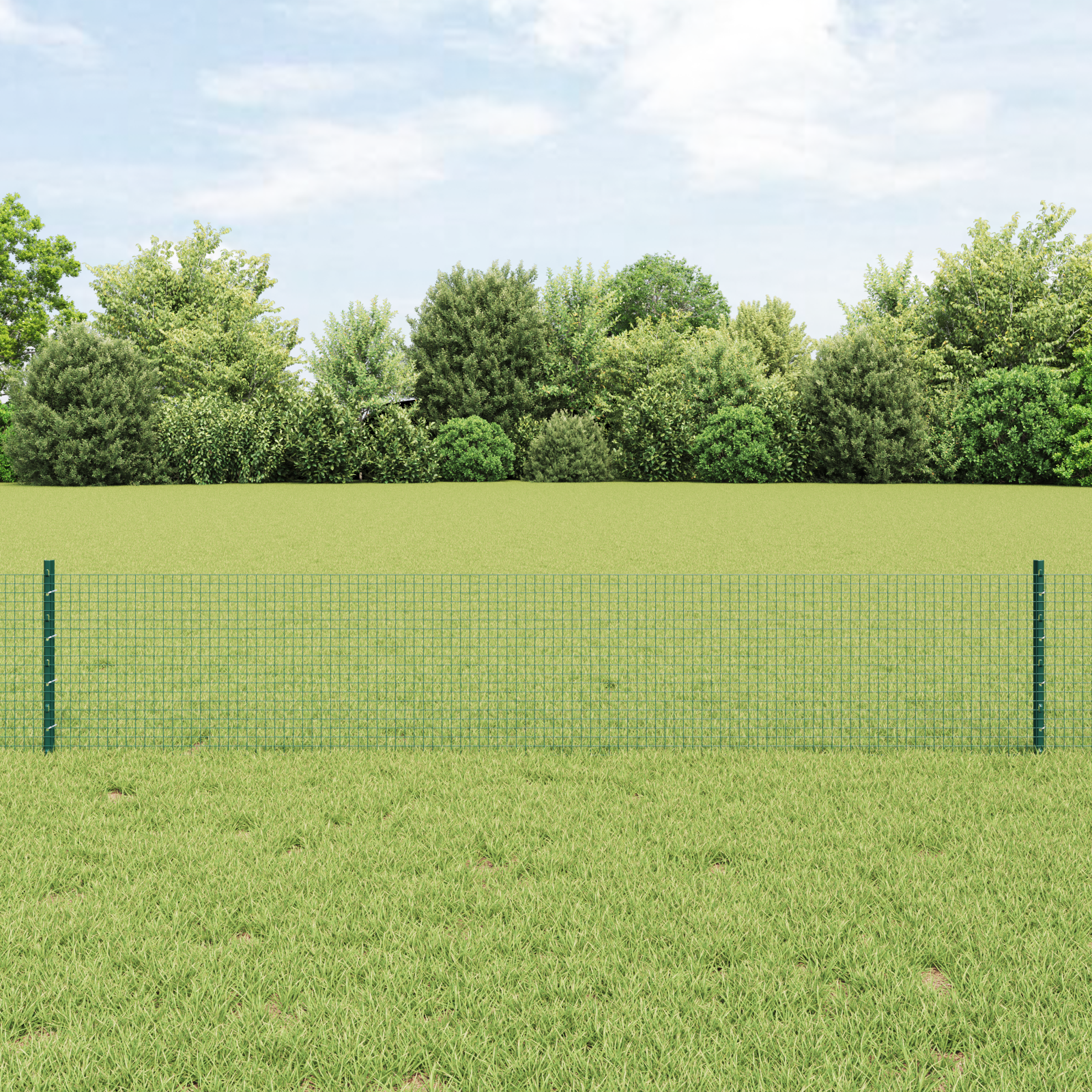 Împrejmuire din fir sudat cu 5 posturi U Verde 0.4x10 m Oțel GartenMobel Dekor