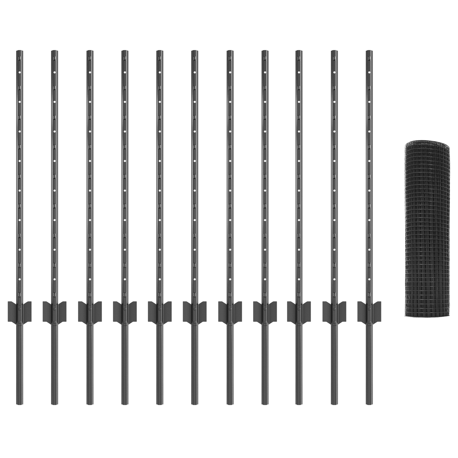 Gard de Sârmă Sudată cu 11 Stâlpi U Gri 0.8x25 m Oțel GartenMobel Dekor