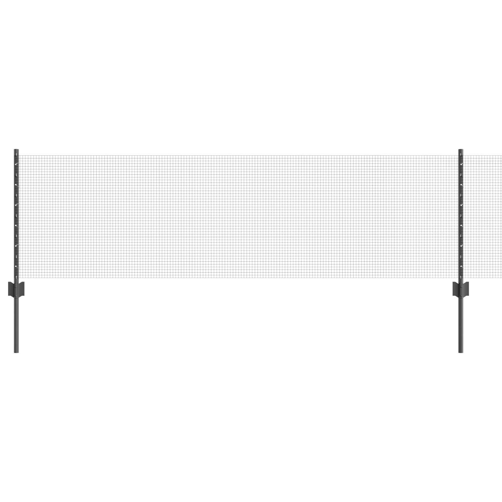 Gard din Fier Sudat cu 5 Posturi U Gri 0.6x10 m Oțel GartenMobel Dekor
