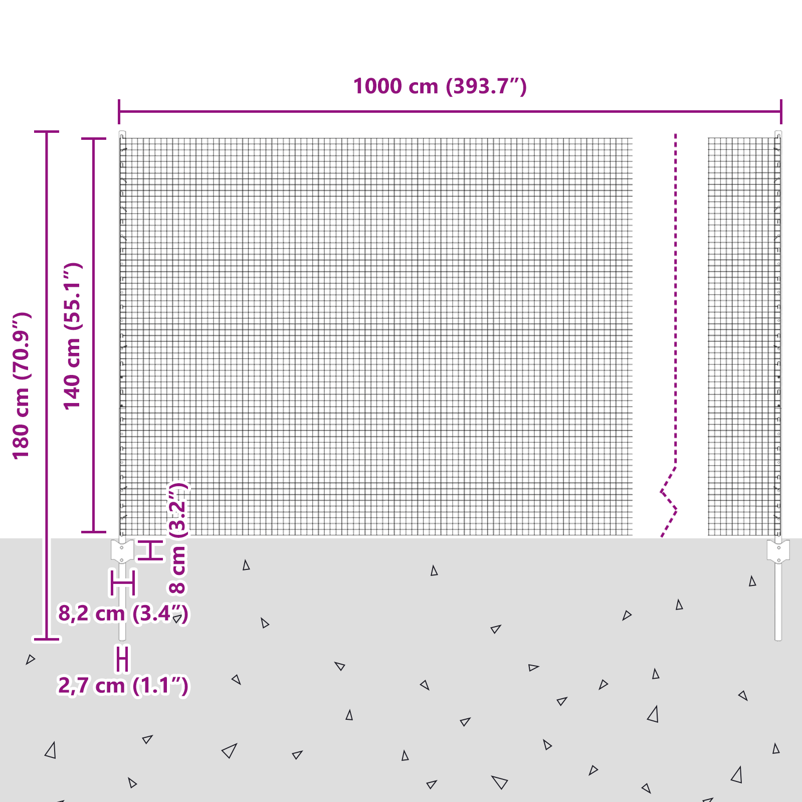 Gard din Sârmă Sudată cu 10 Posturi Gri 1.4x10 m Oțel GartenMobel Dekor