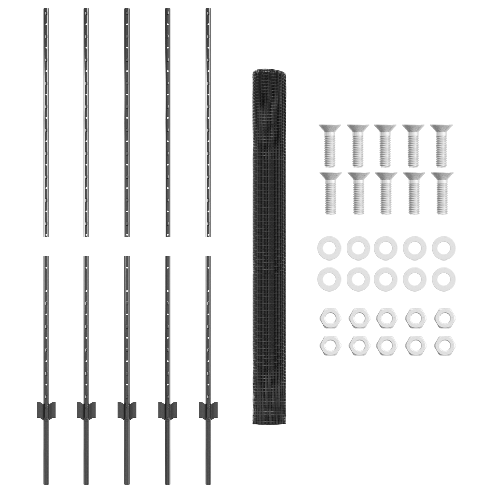 Gard din Sârmă Sudată cu 10 Posturi Gri 1.4x10 m Oțel GartenMobel Dekor