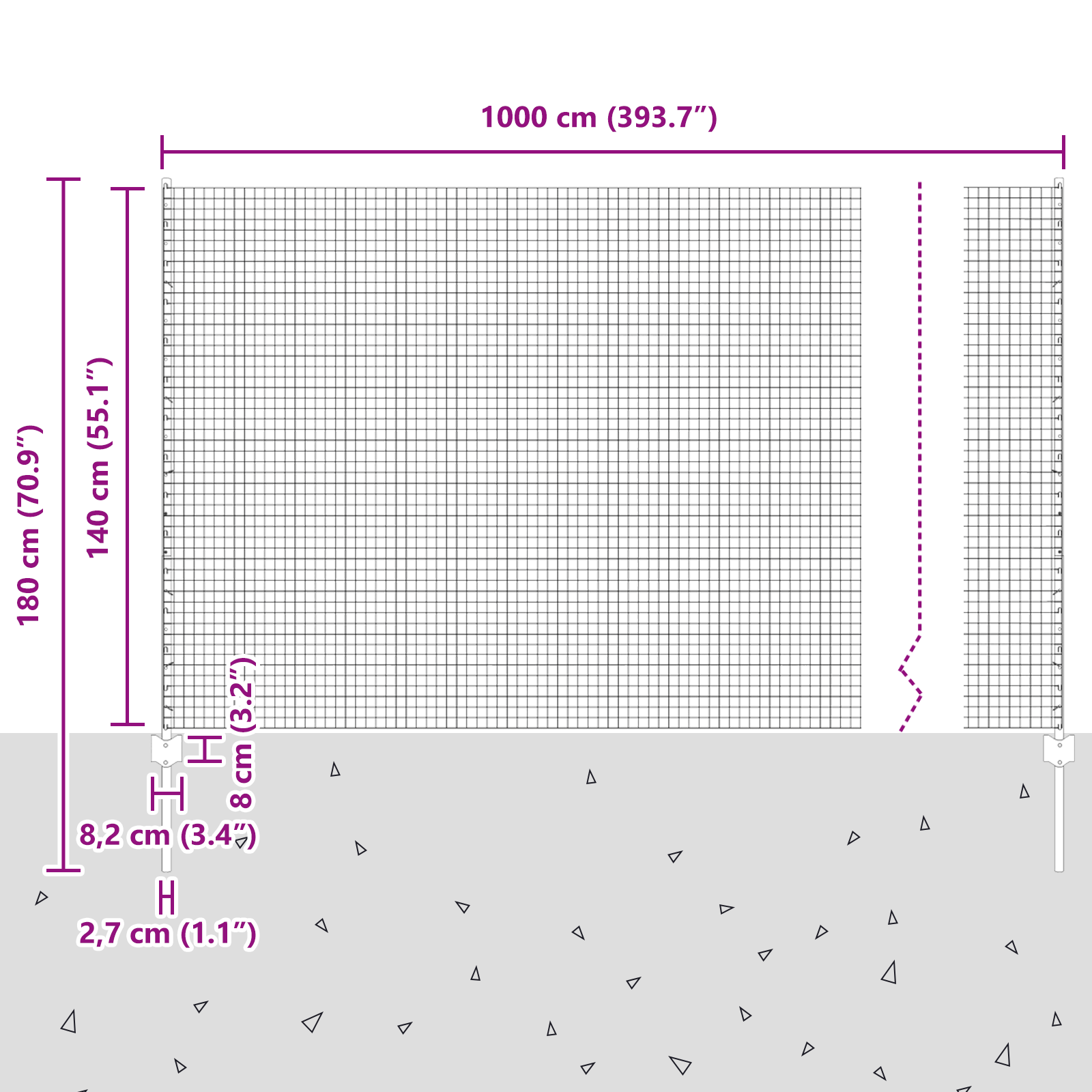 Gard din Sârmă Sudată cu 10 Posturi U Gri 1.4x10 m Oțel GartenMobel Dekor