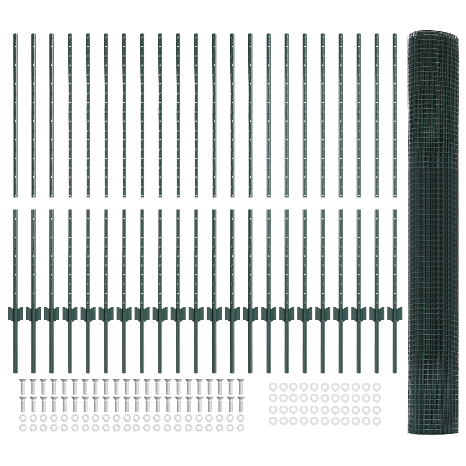 Gard din Sârmă Sudată cu 22 de Posturi U Verde 1.2x50 m Oțel GartenMobel Dekor