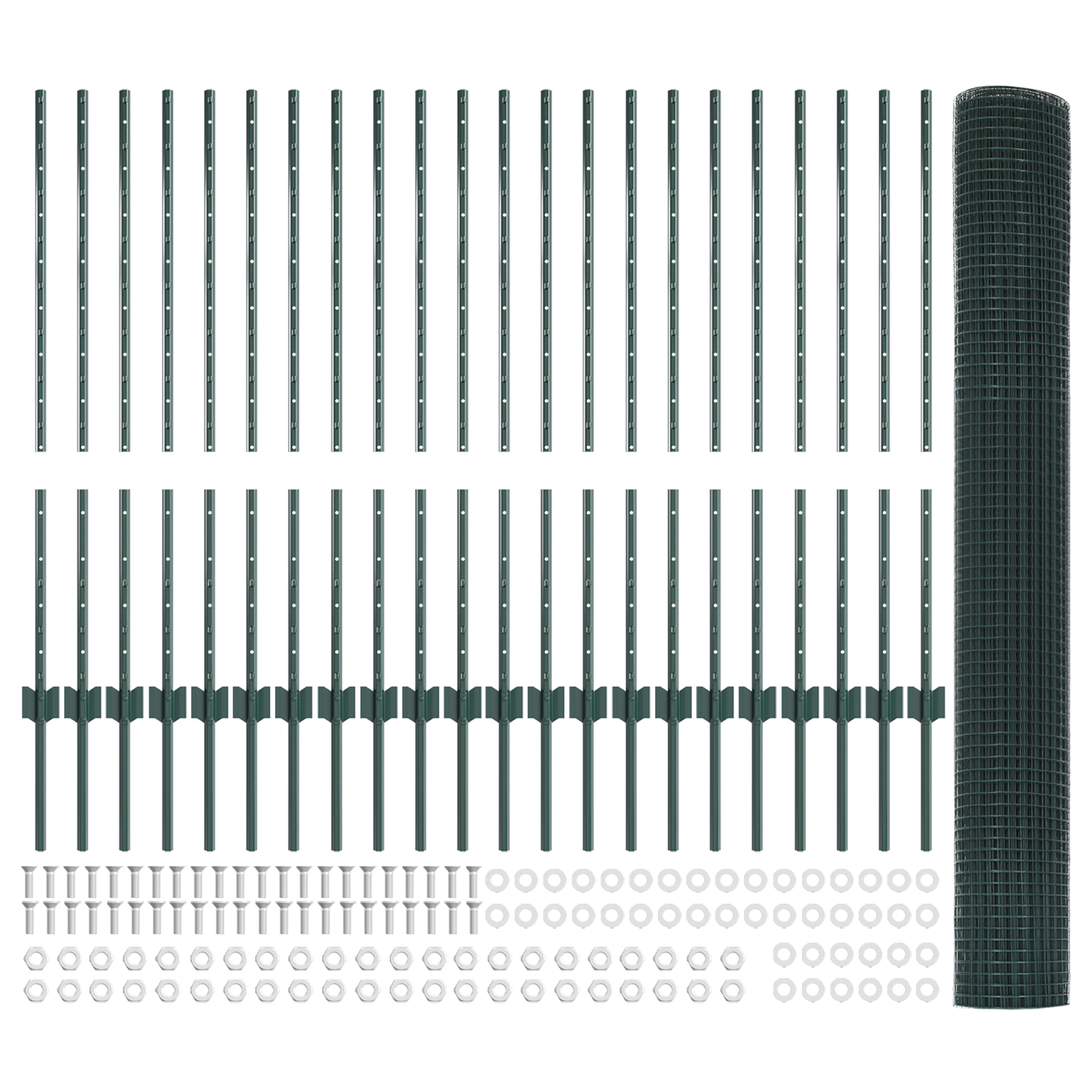 Gard din sârmă sudată cu 22 U-posturi Verde 1x50 m Oțel GartenMobel Dekor
