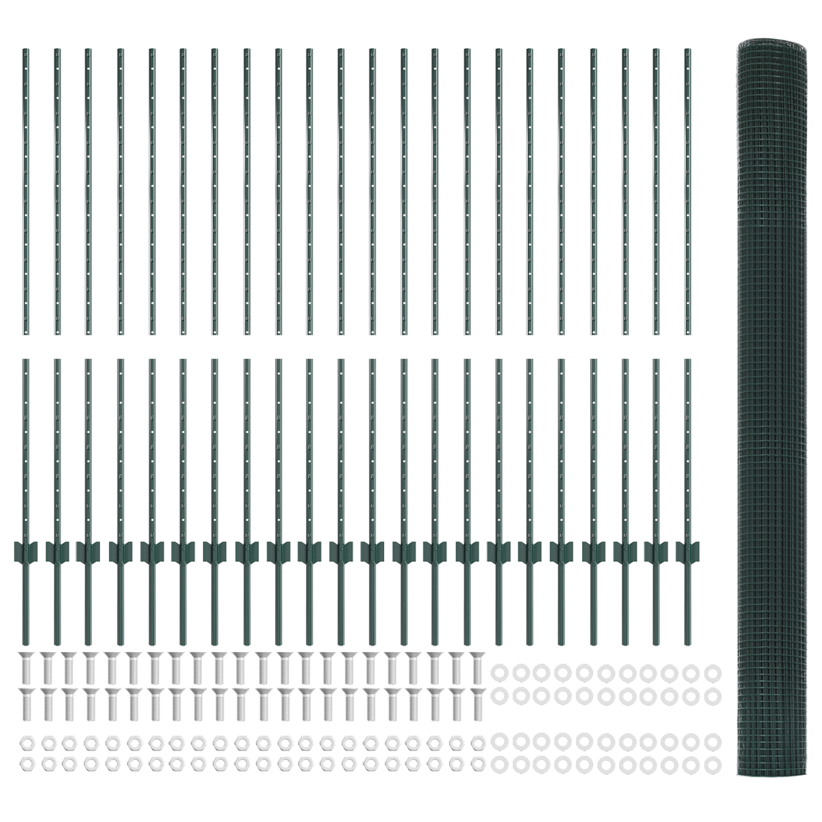Gard din sârmă sudată cu 22 de stâlpi U Verde 1.4x50 m Oțel GartenMobel Dekor