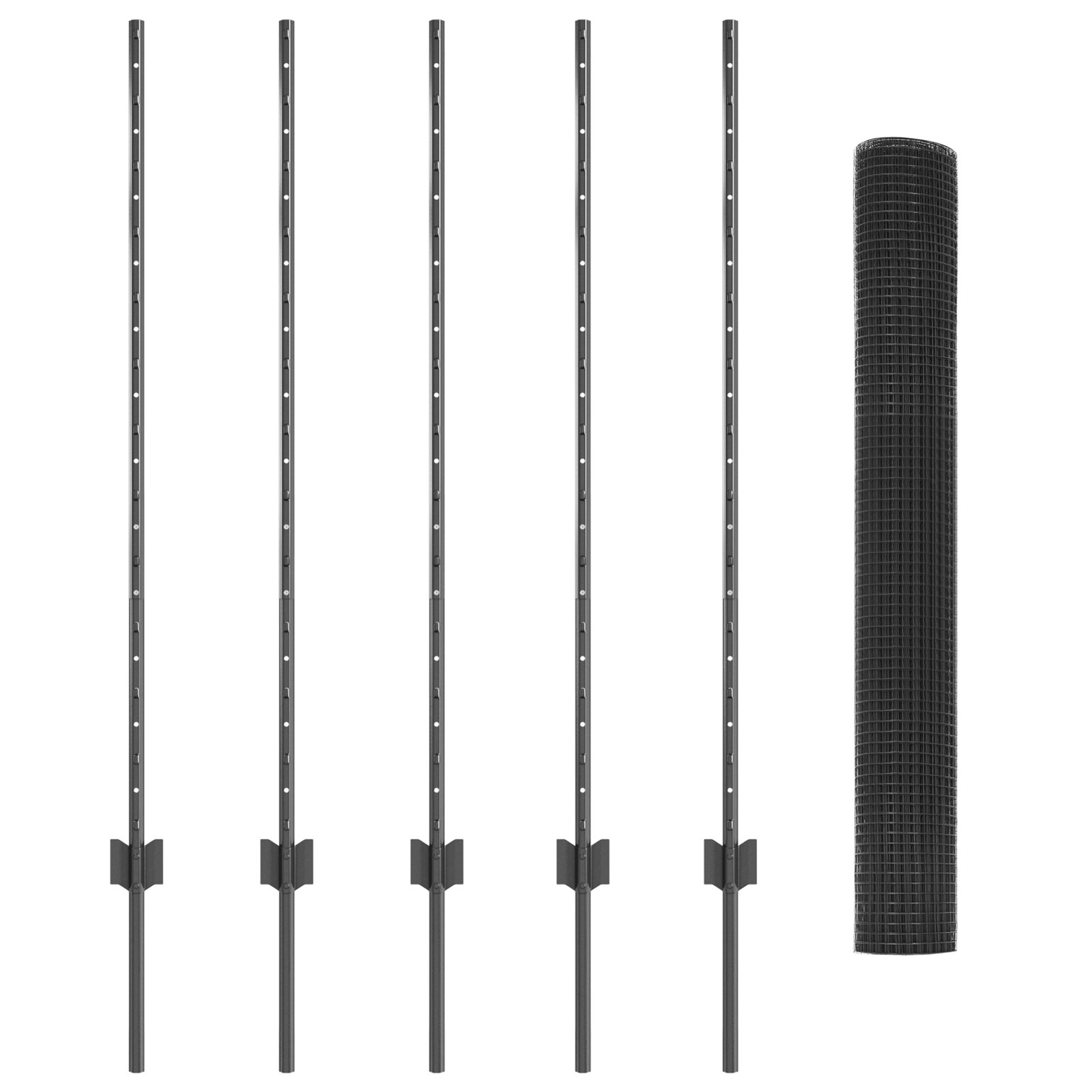 Împrejmuire cu Sârmă Sudată cu 10 U Poste Gri 1.2x10 m Oțel GartenMobel Dekor