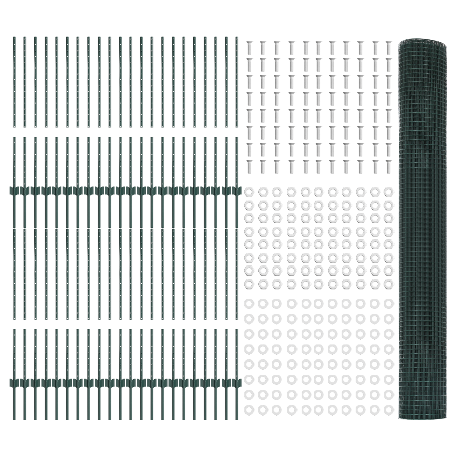 Împrejmuire din Sârmă Sudată cu 44 U Posturi Verde 1x100 m Oțel GartenMobel Dekor