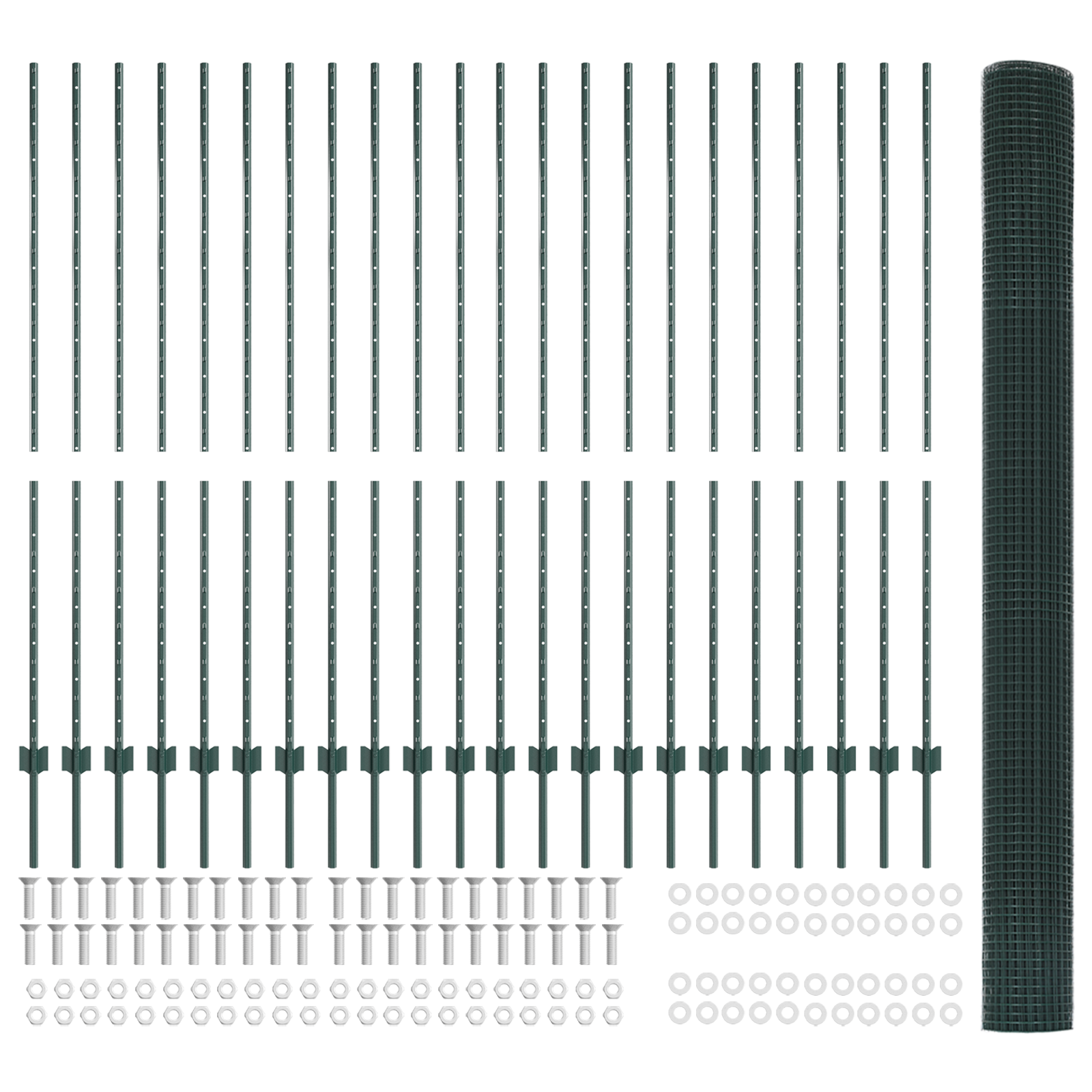 Îngrădire cu Sârmă Sudată cu 22 Posturi U Verde 1.5x50 m Oțel GartenMobel Dekor