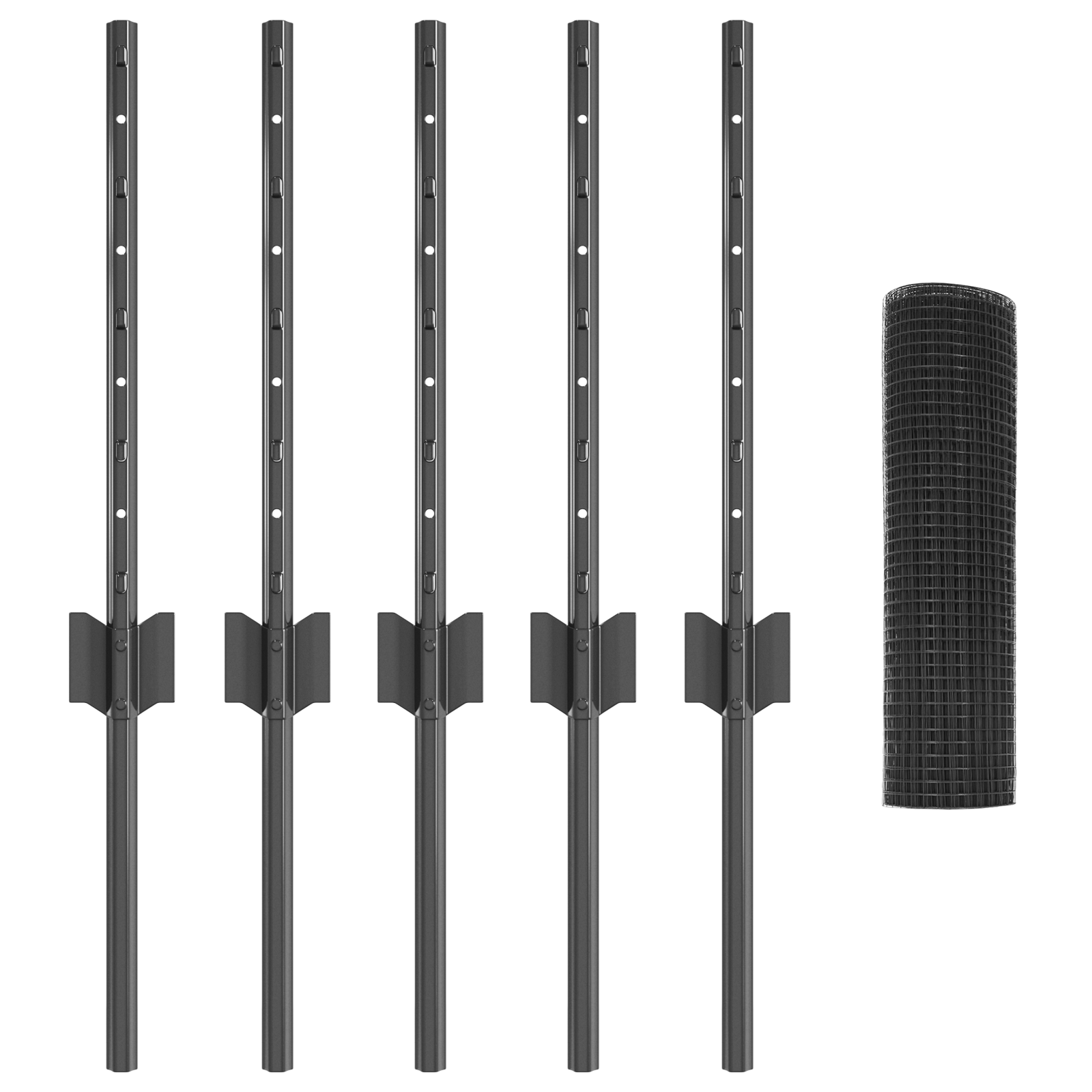 Îngrădire cu Sârmă Sudată cu 5 U Posturi Gri 0.4x10 m Oțel GartenMobel Dekor