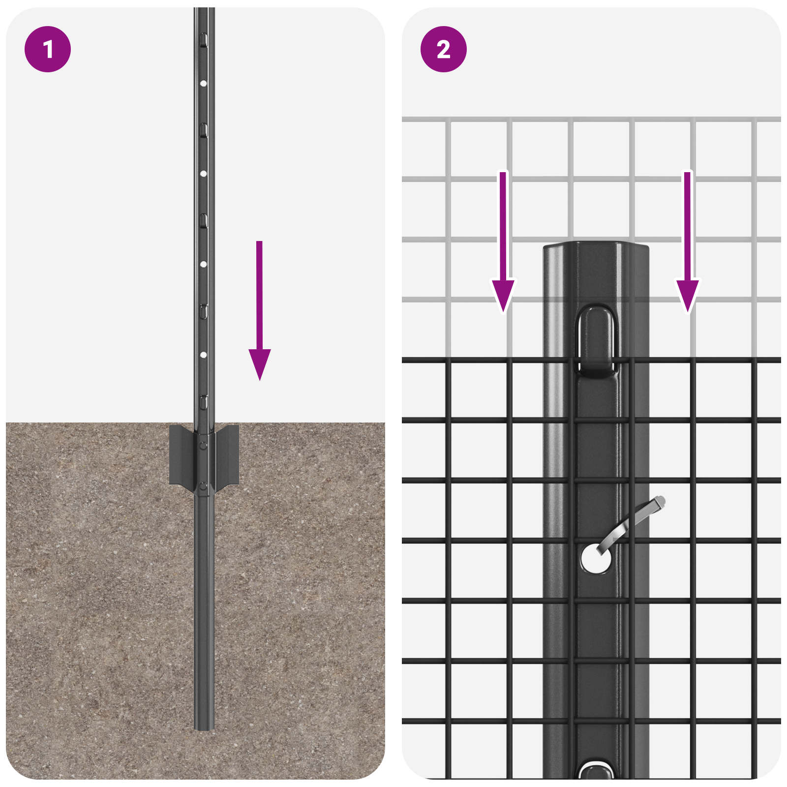 Set de Gard Set de 2 Gri Oțel Galvanizat Rulou de 25 x 0.5 m GartenMobel Dekor