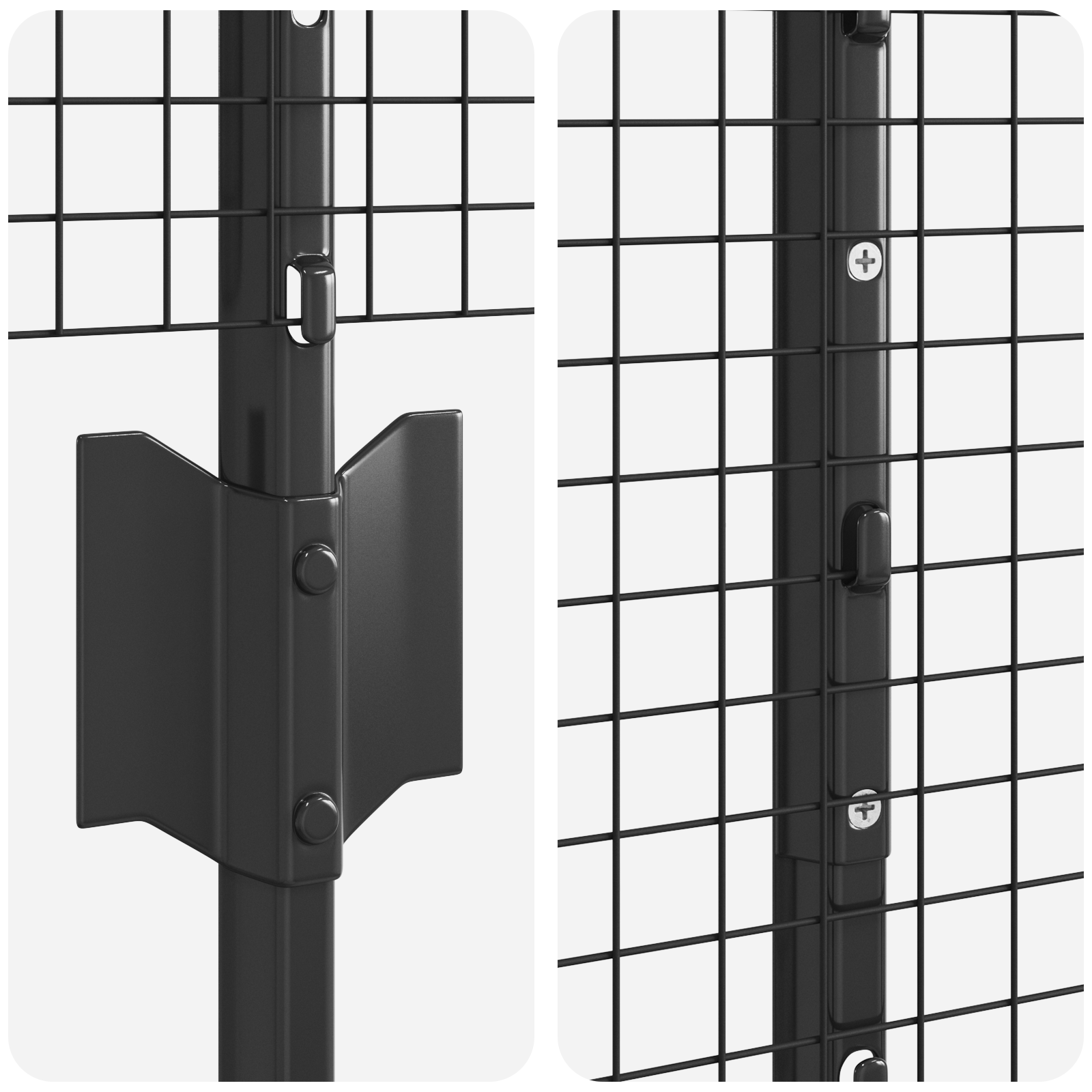 Set de Îngrădiri Set de 2 Gri Metal 10 x 1 m Rezistent GartenMobel Dekor