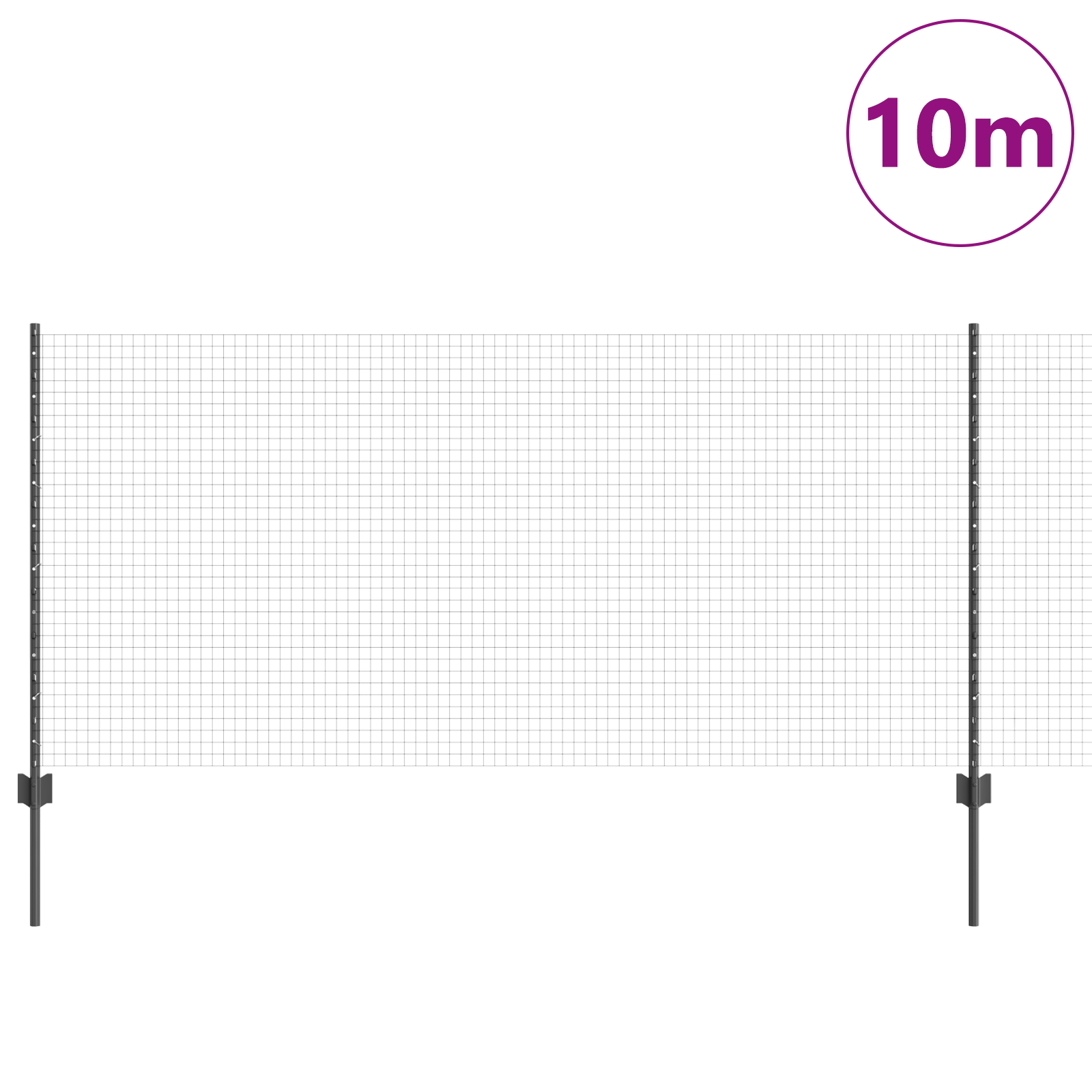 Set de Îngrădiri Set de 2 Gri Metal 10 x 1 m Rezistent GartenMobel Dekor