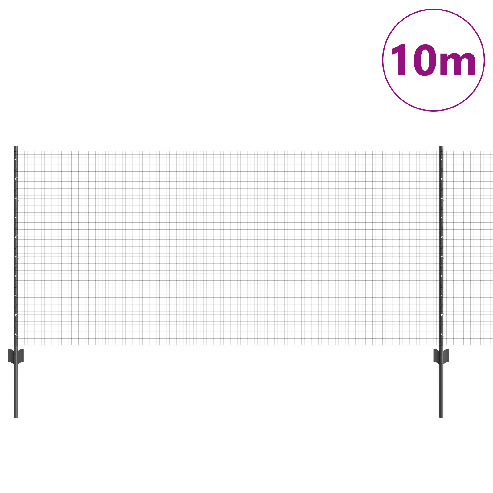 Set de Plasă pentru Pui Set de 2 Gri Metal 10 x 1 m Durabil GartenMobel Dekor