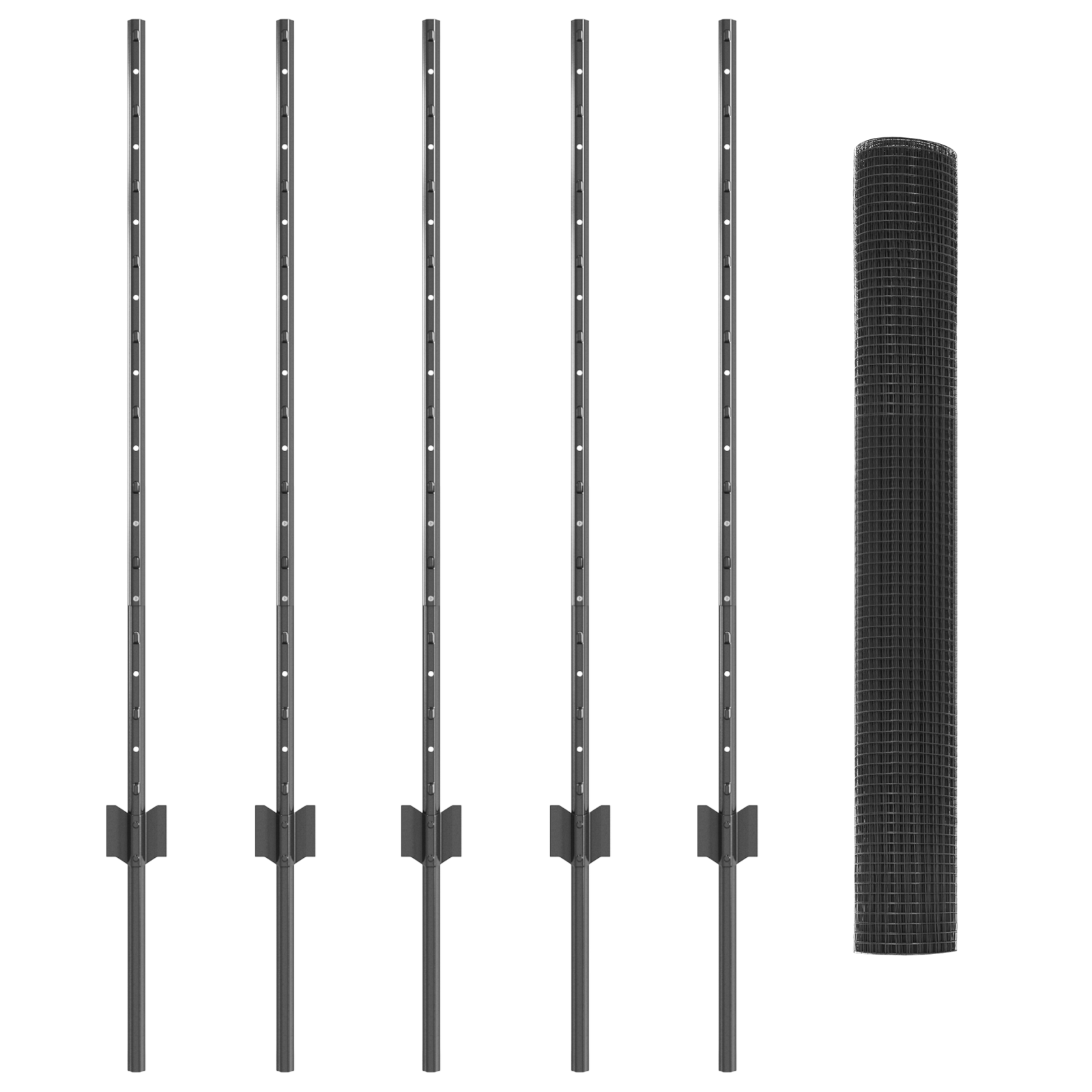 Set de Plasă pentru Pui Set de 2 Gri Metal 10 x 1 m Durabil GartenMobel Dekor