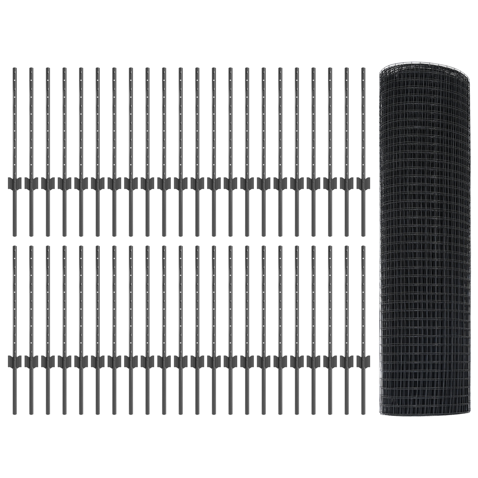 Gard din Fier Sudat cu 44 Posturi U Gri 0.6x100 m Oțel GartenMobel Dekor