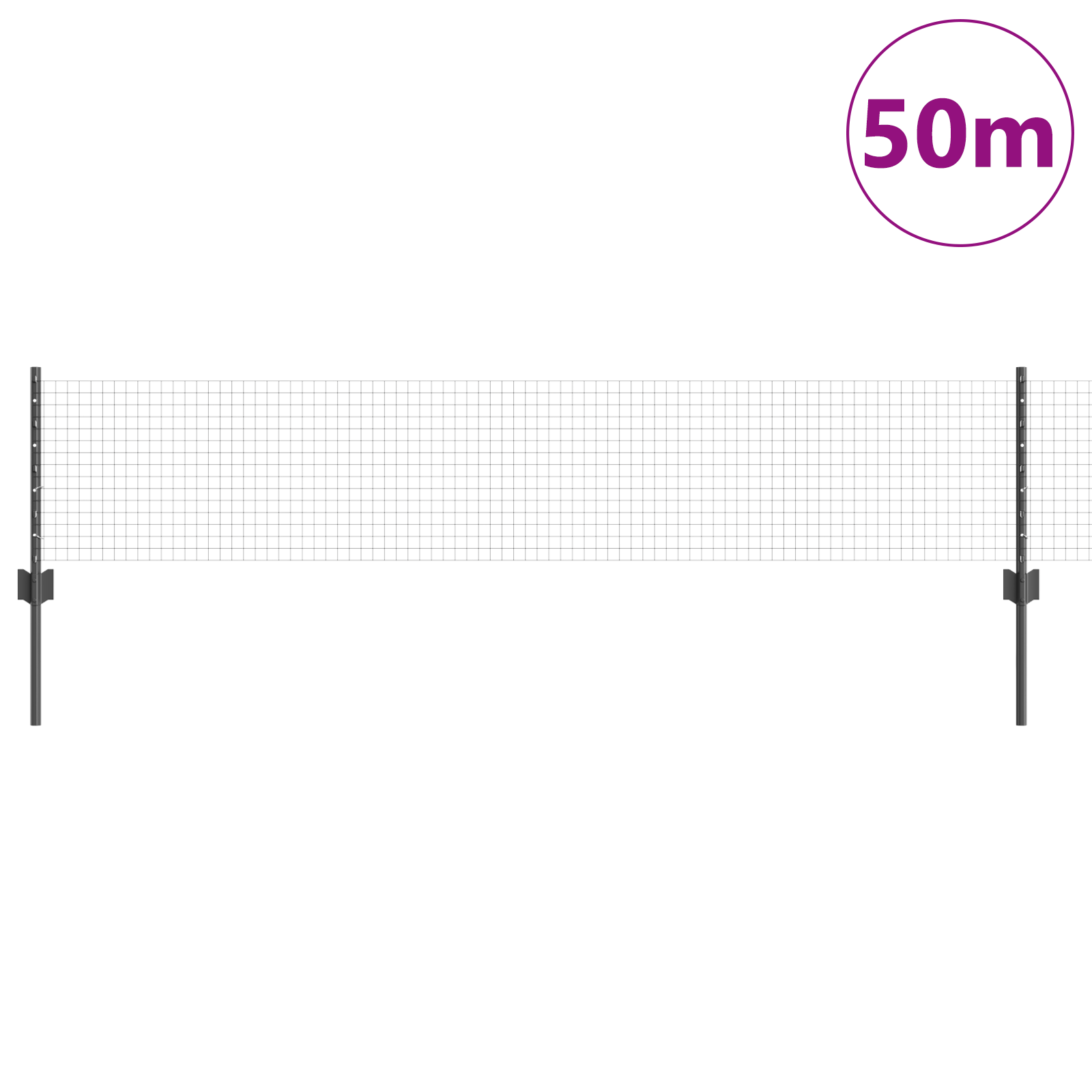 Gard din Oțel Sudat cu 22 Posturi U Gri 0.4x50 m GartenMobel Dekor