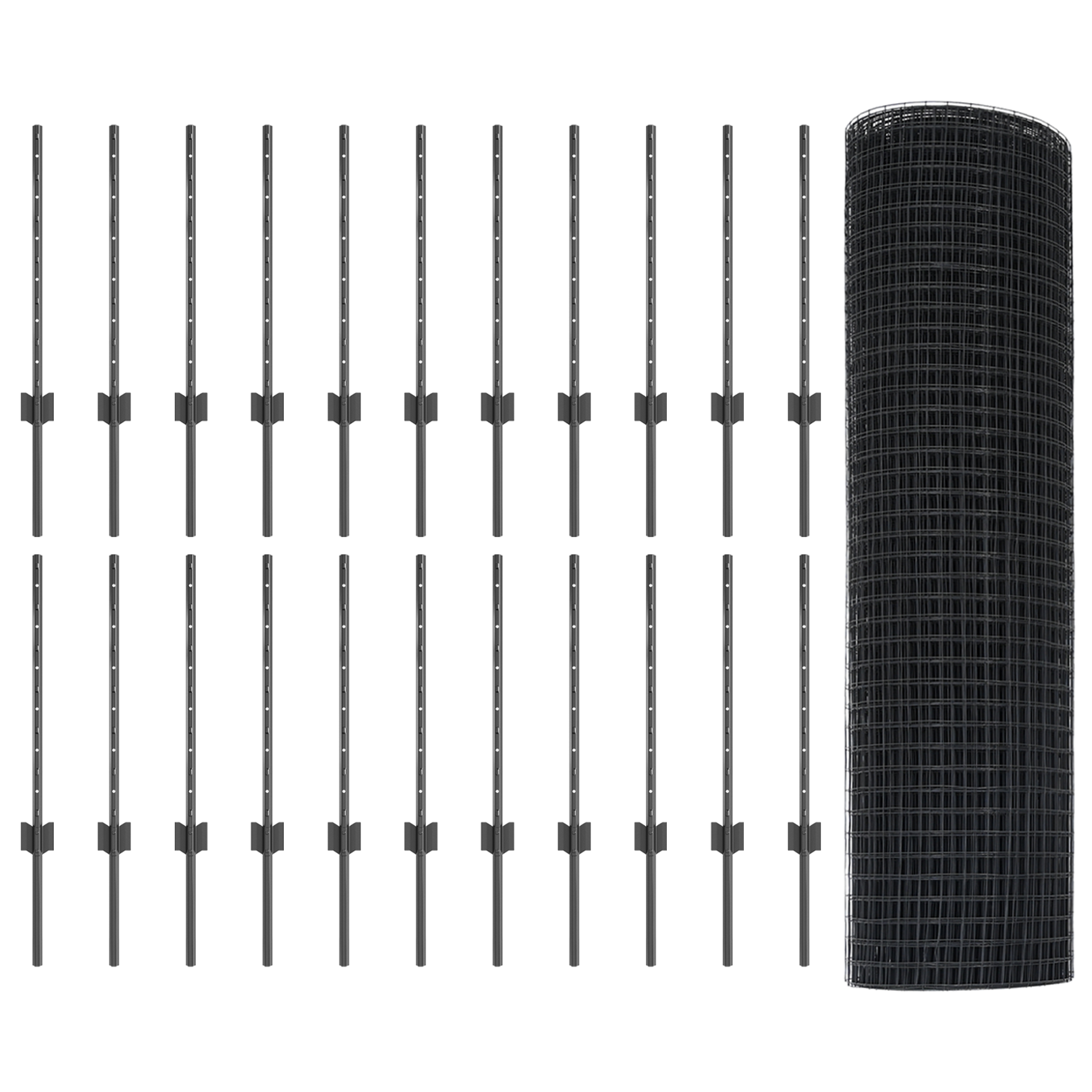 Gard din Sârmă Sudată cu 22 Stâlpi U Gri 0.6x50 m Oțel GartenMobel Dekor