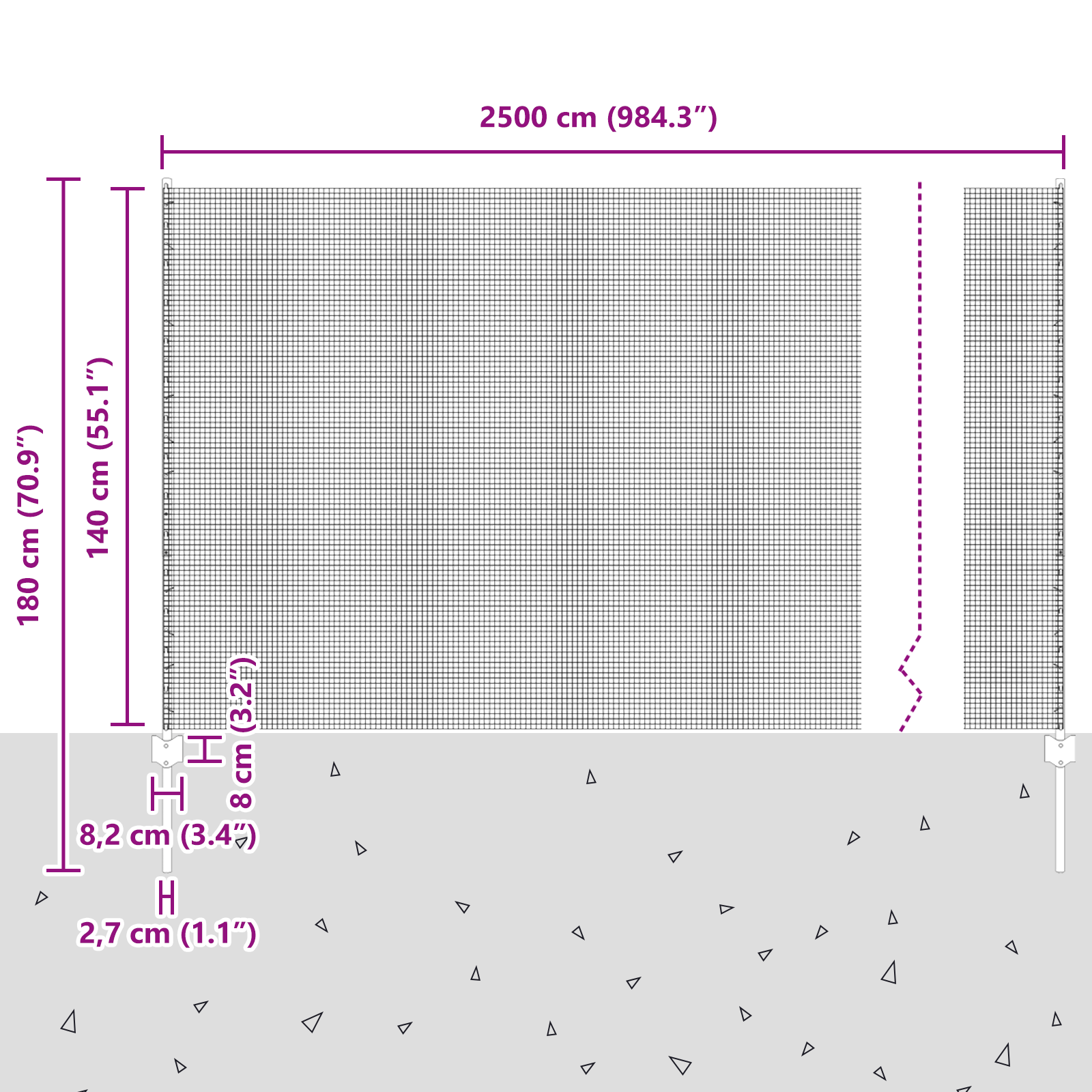 Gard din Sârmă Sudată cu 22 U Posturi Gri 1.4x25 m Oțel GartenMobel Dekor