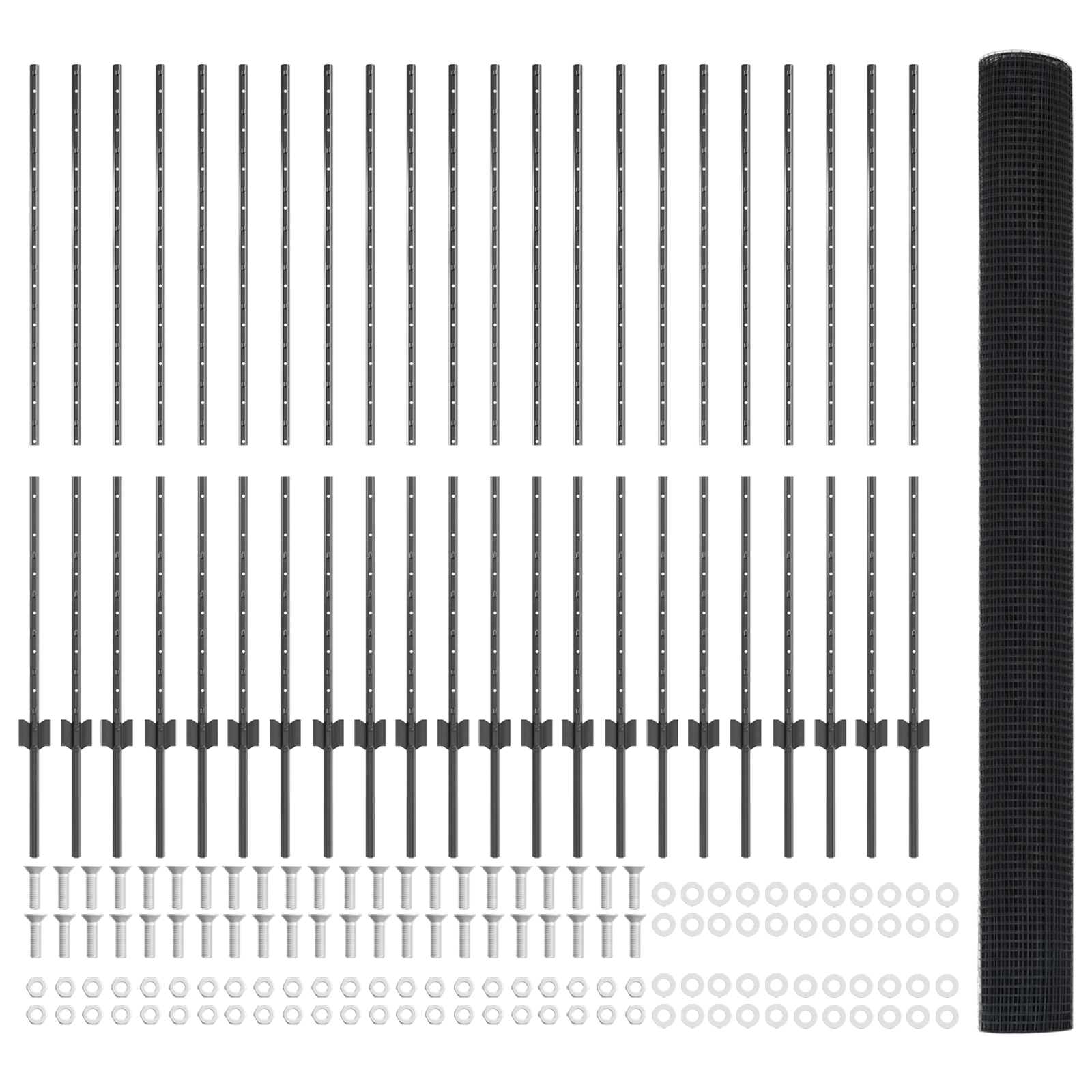 Gard din plasă sudată cu 44 U Posts gri 1.4x50 m oțel GartenMobel Dekor