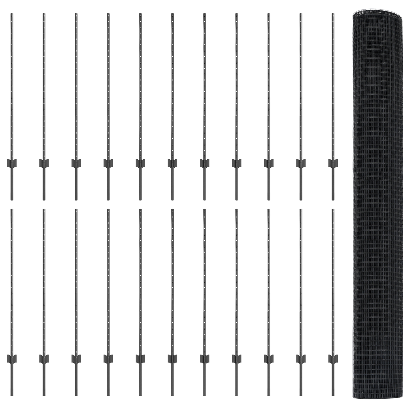 Gard din plasă sudată cu 44 de posturi U Gri 1.2x50 m Oțel GartenMobel Dekor