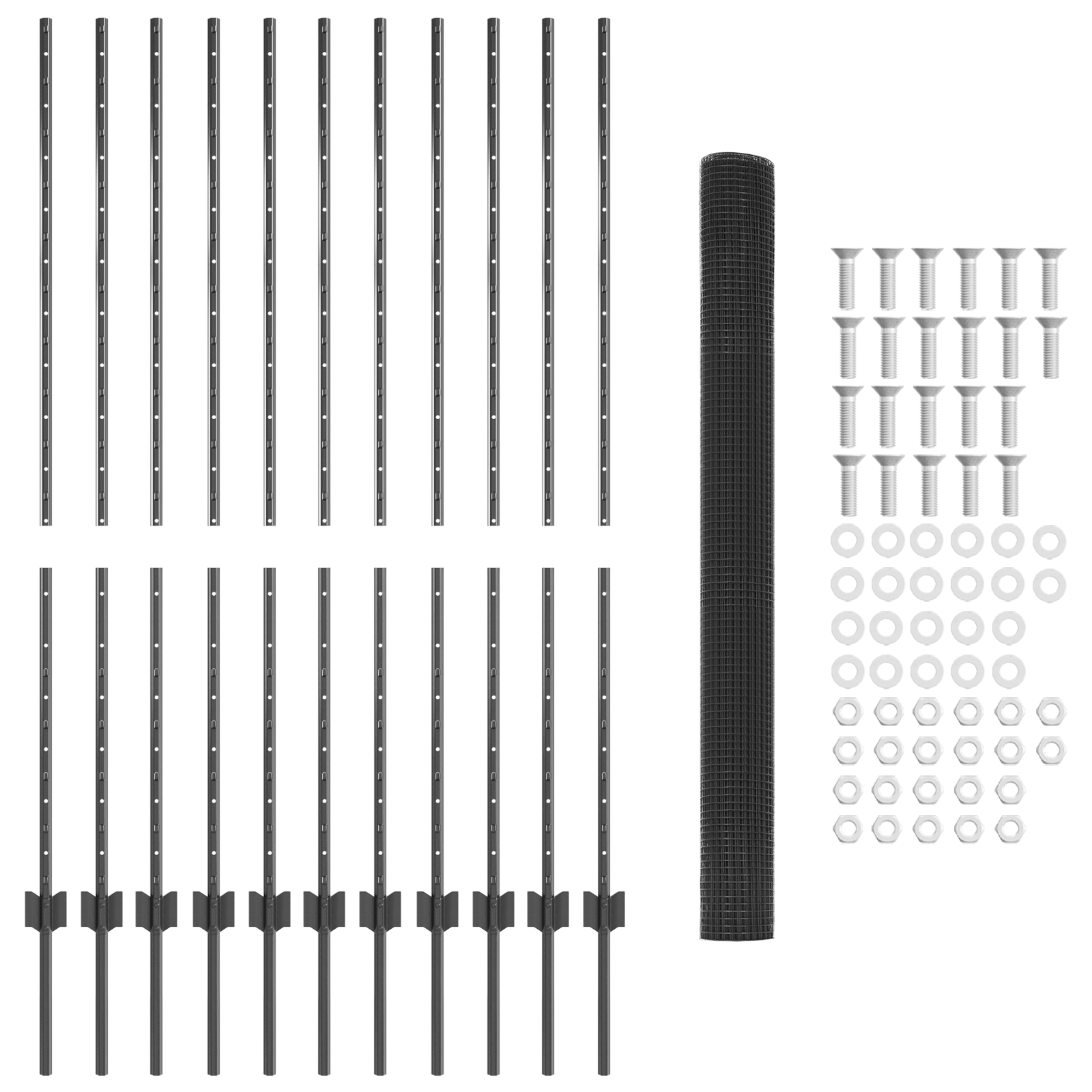 Gard din sârmă sudată cu 22 U Posturi Gri 1.4x25 m Oțel GartenMobel Dekor