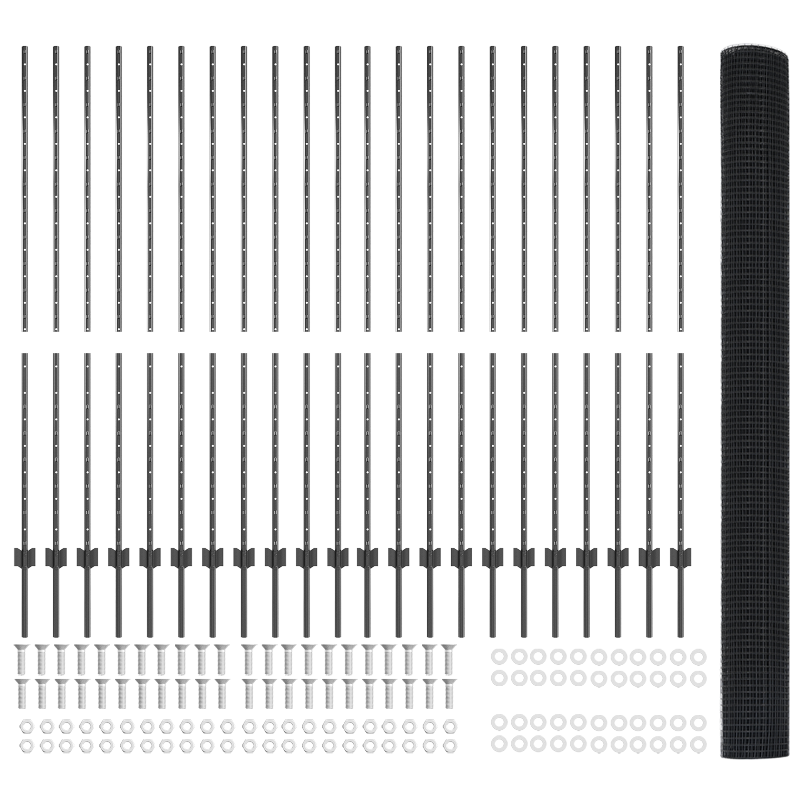Gard din sârmă sudată cu 44 U Posturi Gri 1.5x50 m Oțel GartenMobel Dekor
