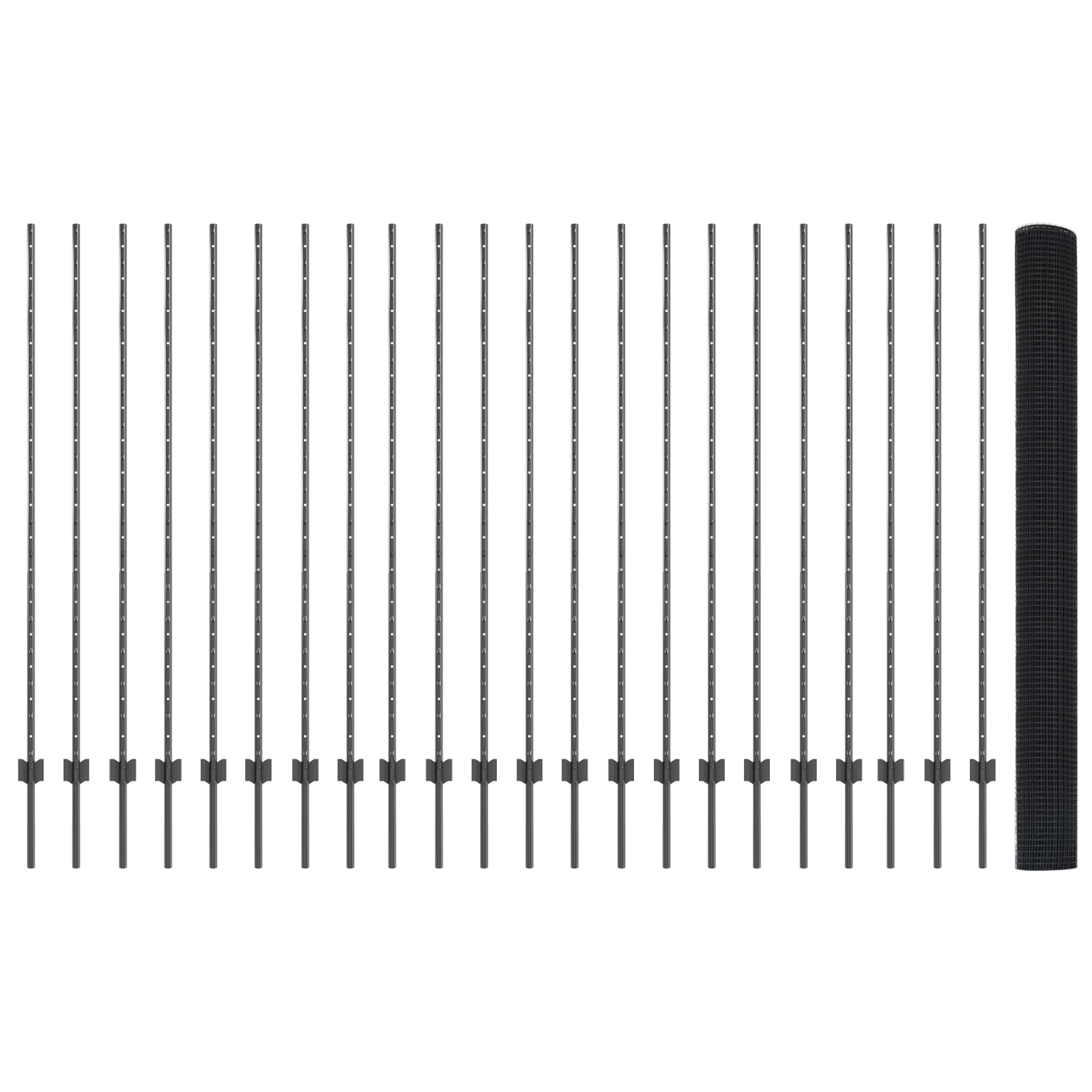 Gard din sârmă sudată cu 44 U Posturi Gri 1.5x50 m Oțel GartenMobel Dekor