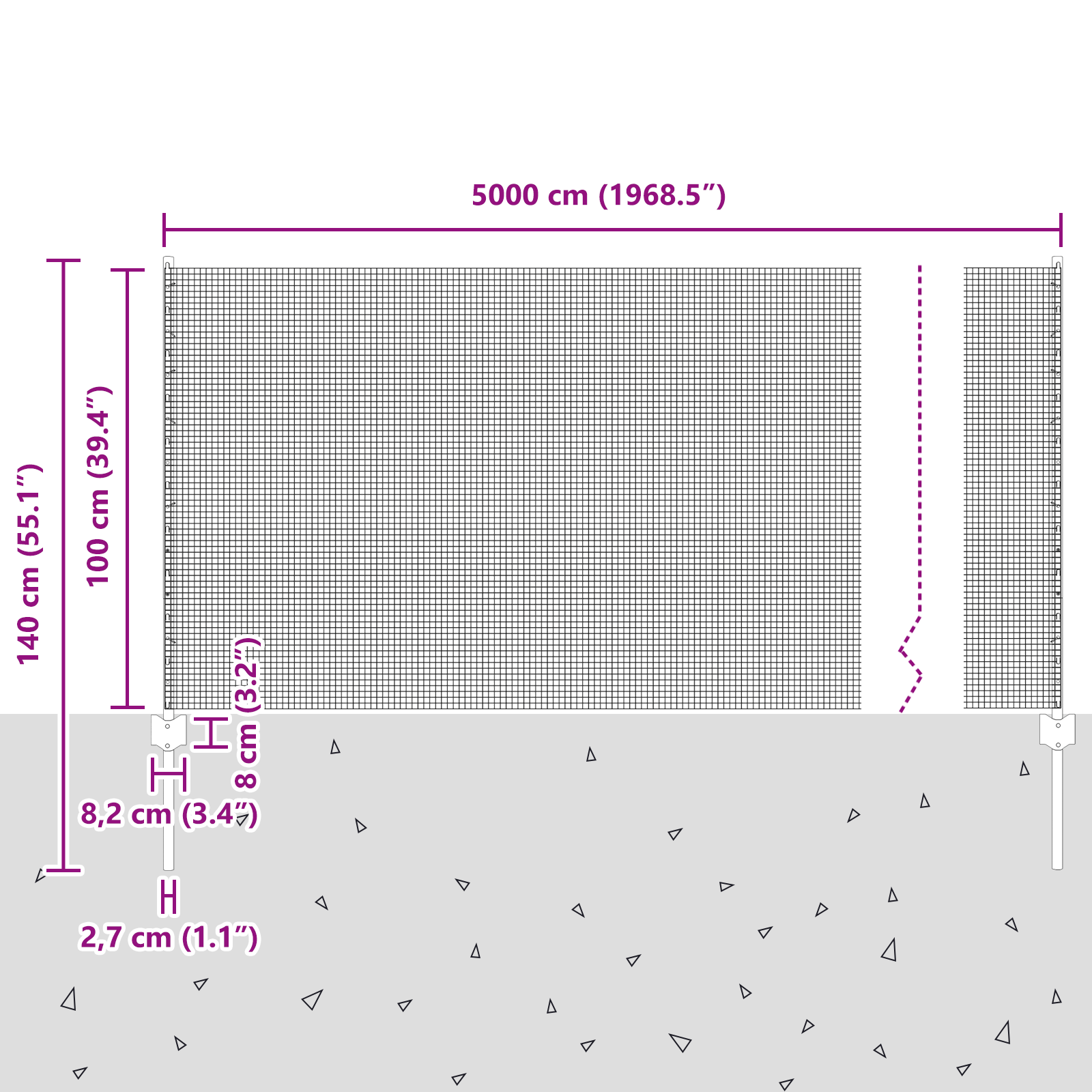Gard din sârmă sudată cu 44 stâlpi U Gri 1x50 m Oțel GartenMobel Dekor