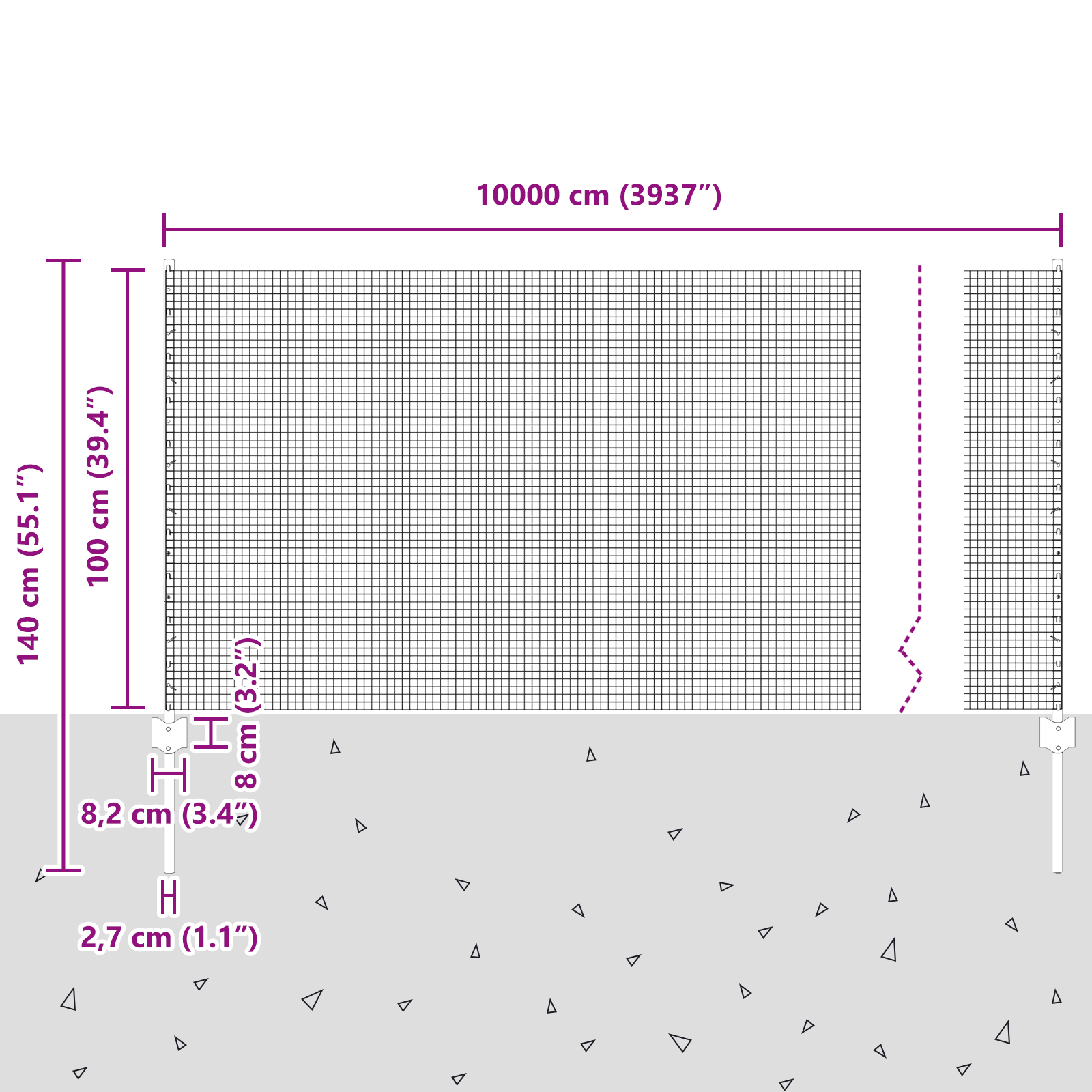 Gard din sârmă sudată cu 88 de stâlpi gri 1x100 m Oțel GartenMobel Dekor