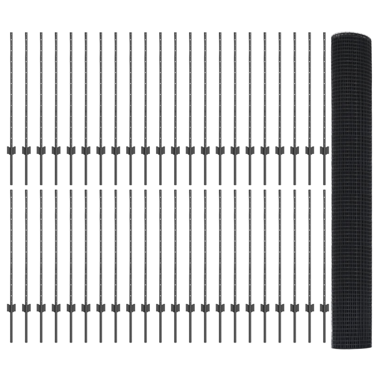 Gard din sârmă sudată cu 88 de stâlpi gri 1x100 m Oțel GartenMobel Dekor
