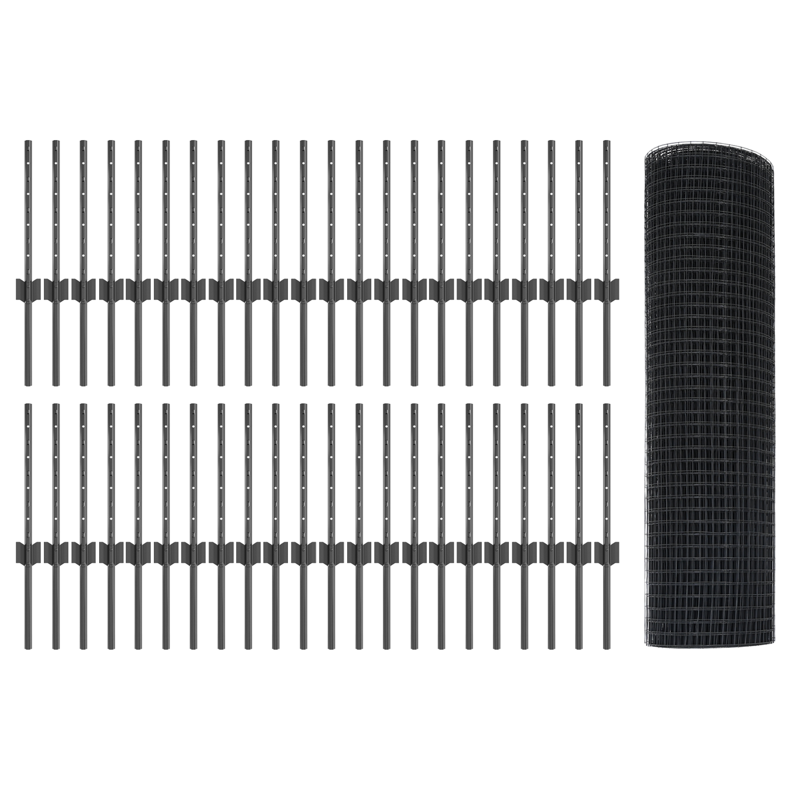 Împrejmuire Sudată cu 44 Stâlpi U Gri 0.4x100 m Oțel GartenMobel Dekor