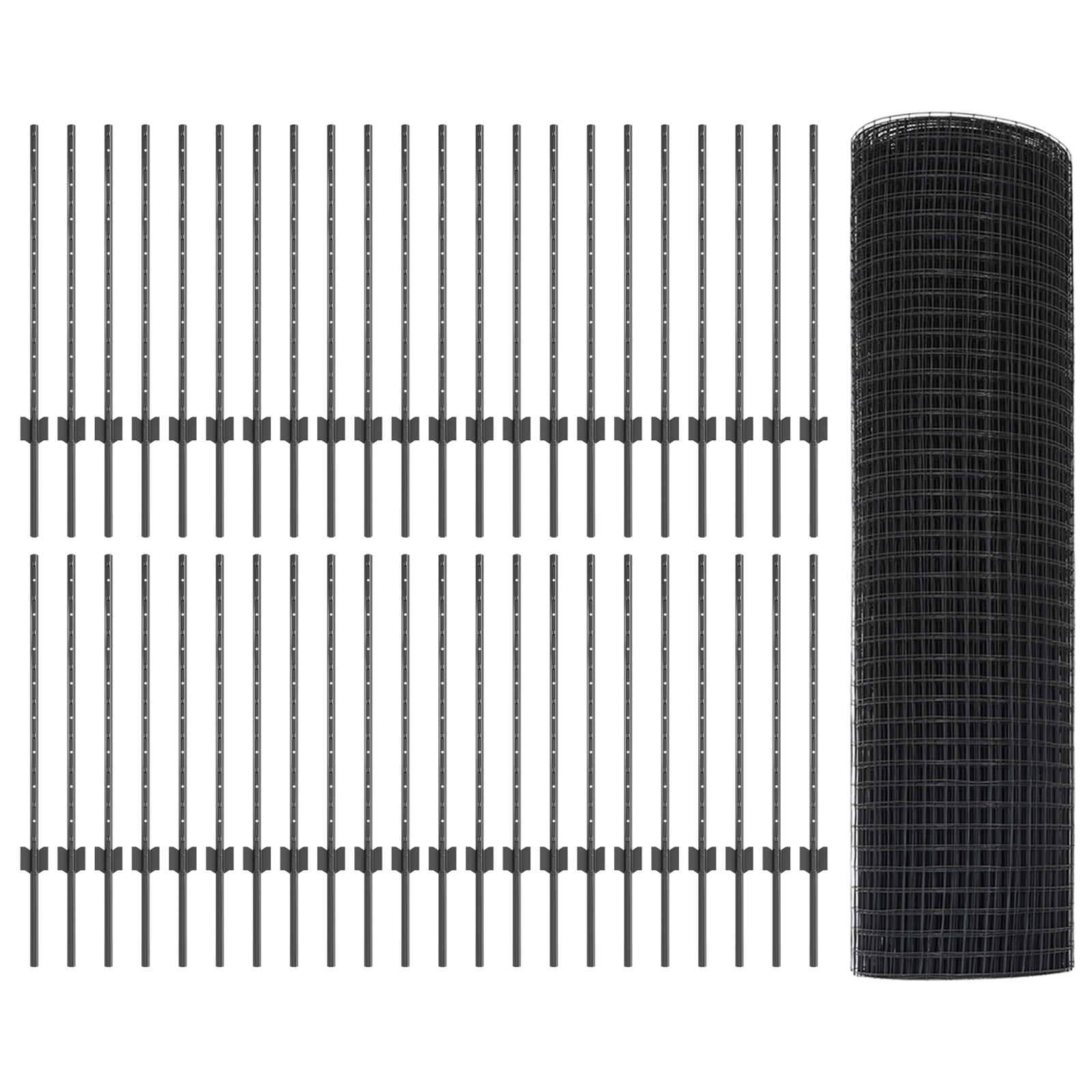 Împrejmuire din Sârmă Sudată cu 44 Posturi U Gri 0.8x100 m Oțel GartenMobel Dekor