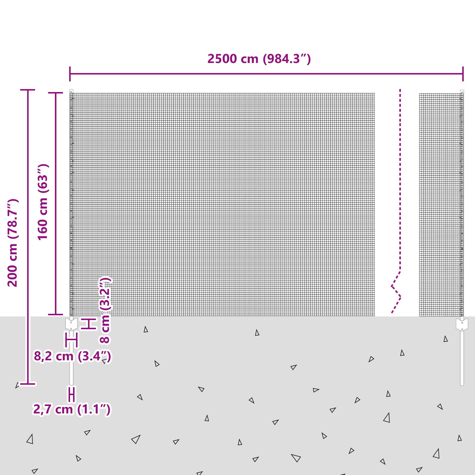 Împrejmuire din sârmă sudată cu 22 U Posturi Gri 1.6x25 m Oțel GartenMobel Dekor