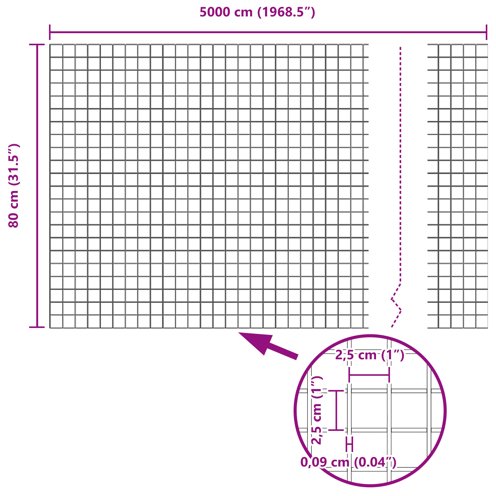 Împrejmuire din sârmă sudată cu 22 de posturi gri 0.8x50 m oțel GartenMobel Dekor