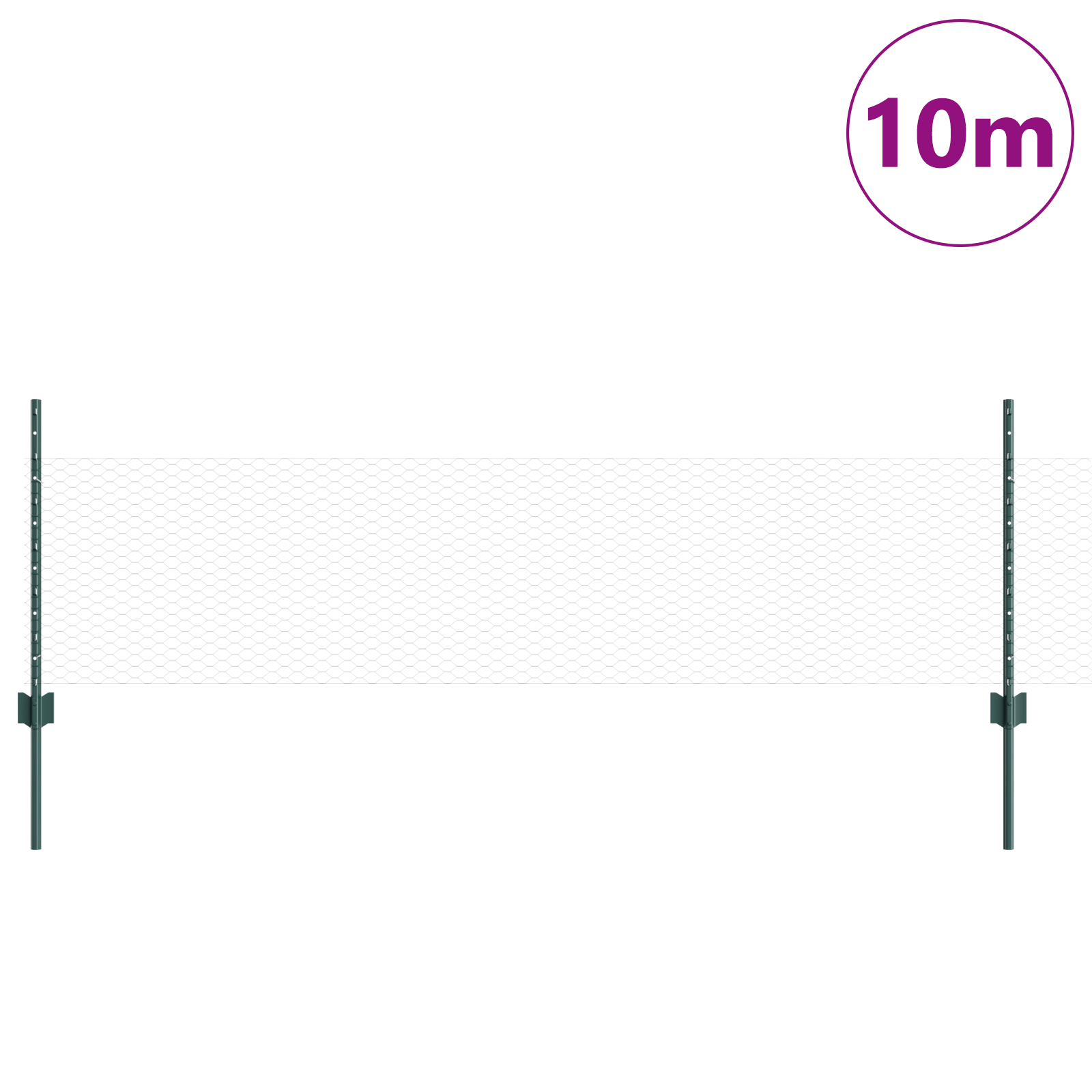 Stâlpi Gard  11 pcs U-Channel Verde 60 cm Oțel GartenMobel Dekor