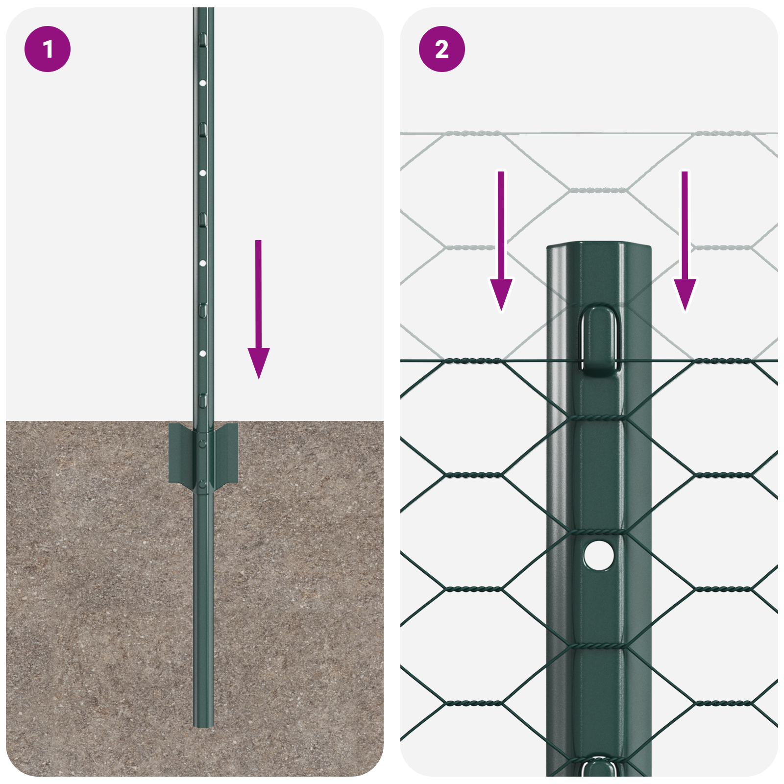 Stâlpi de Gard 11 buc U-Channel Verde 40 cm Oțel GartenMobel Dekor