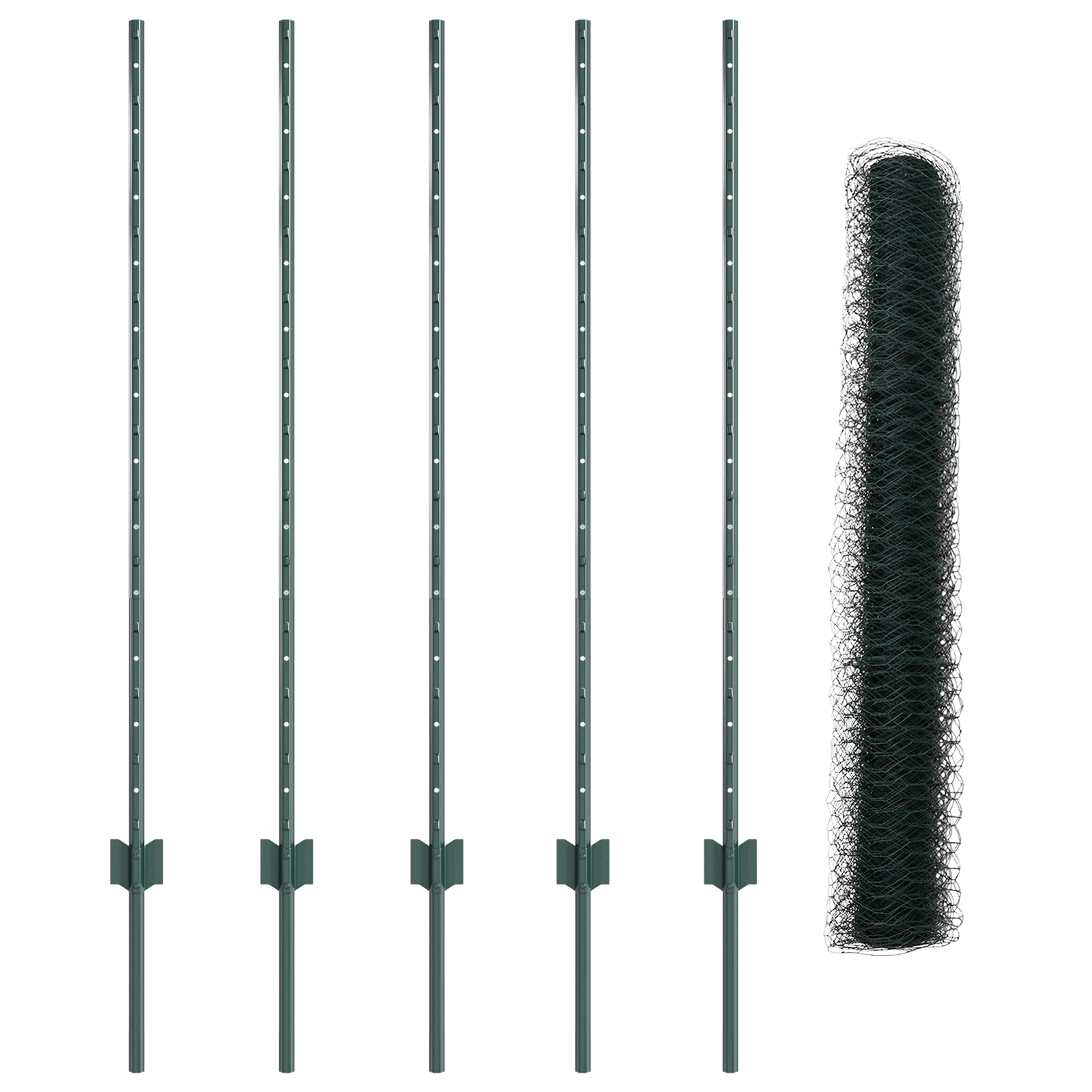 Stâlpi de gard  5 pcs U-Channel Verde 120 cm GartenMobel Dekor