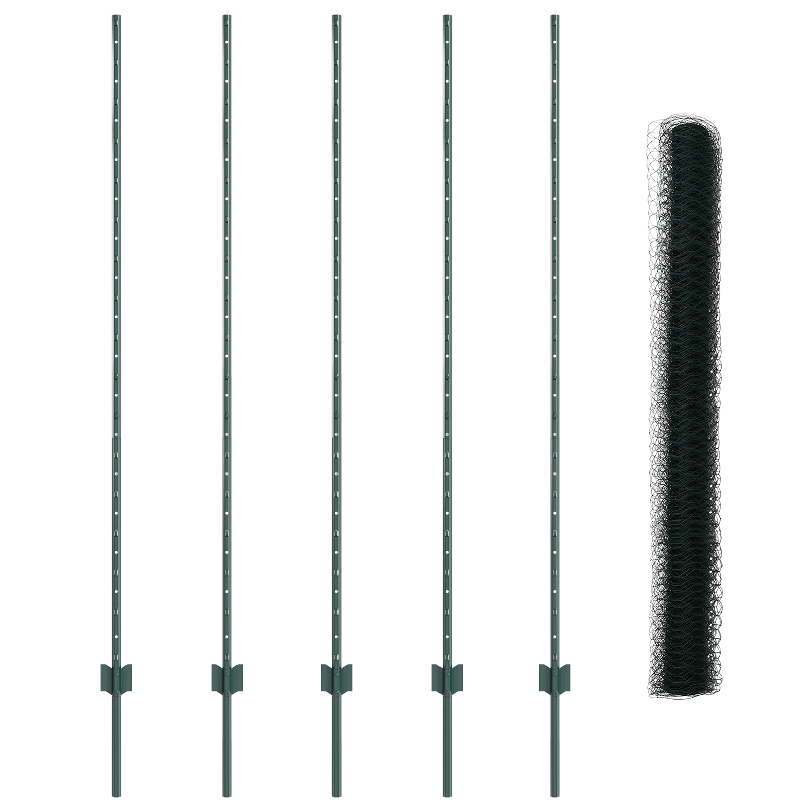 Stâlpi de gard 5 pcs U-Channel Verde 160 cm Oțel GartenMobel Dekor