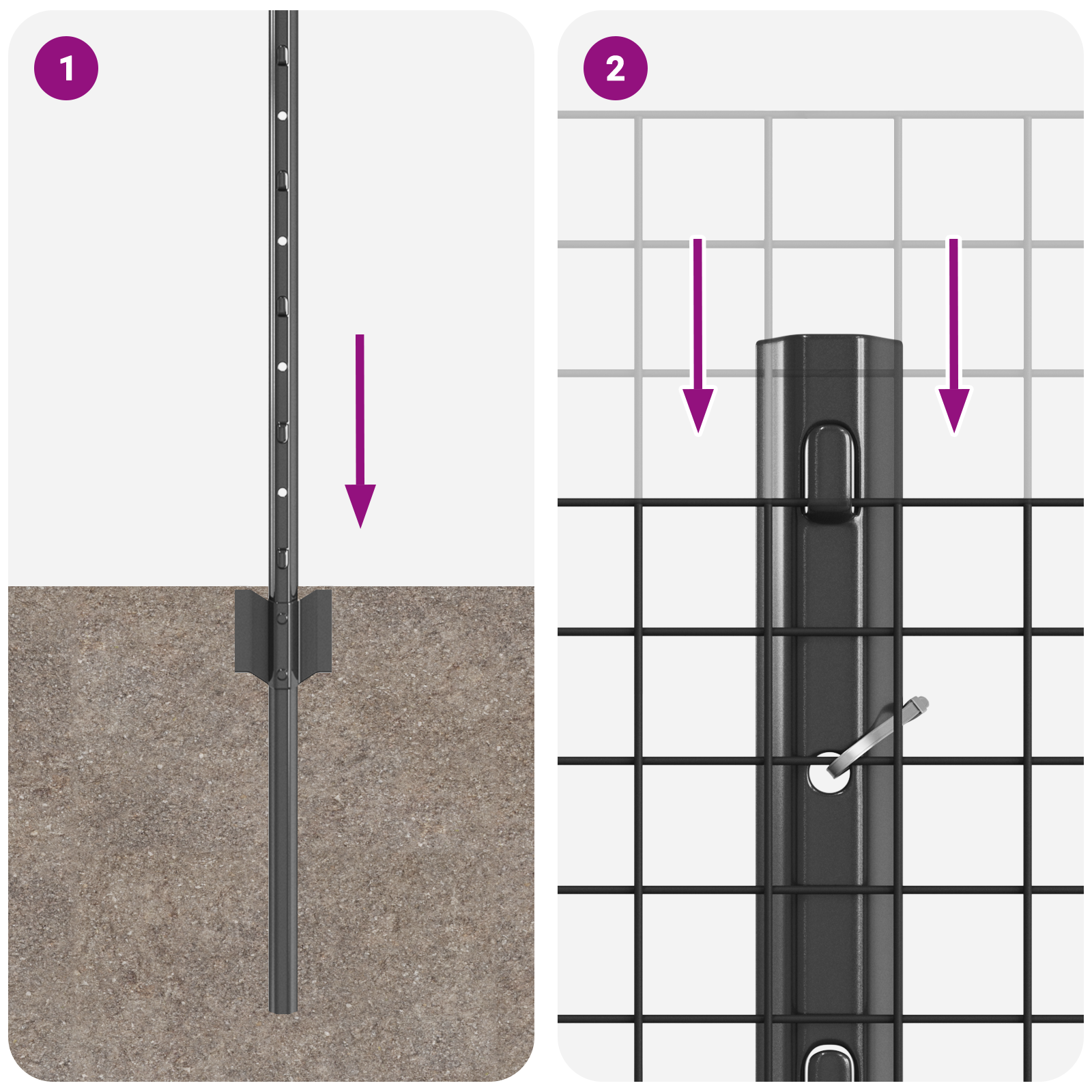 vidaxl Gard de sârmă sudată cu 44 de stâlpi gri 0.5x100 m din oțel GartenMobel Dekor