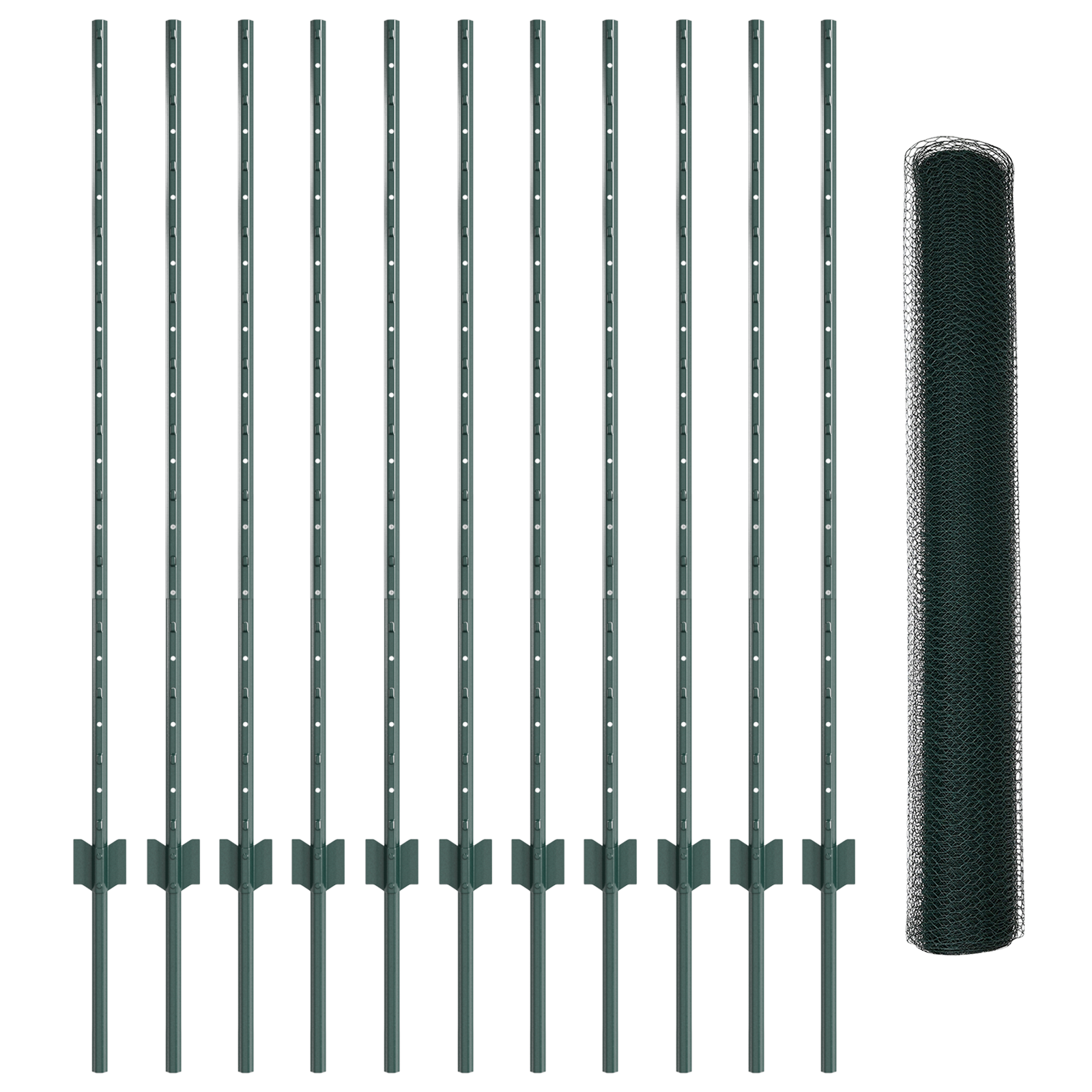 Set Gard Hexagonal Set de 2 Verde Metal 25 x 1.2 m Rezistent GartenMobel Dekor