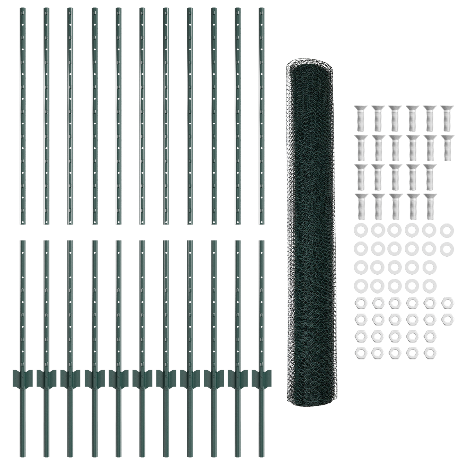 Set Gard Hexagonal Set de 2 Verde Metal 25 x 1.2 m Rezistent GartenMobel Dekor