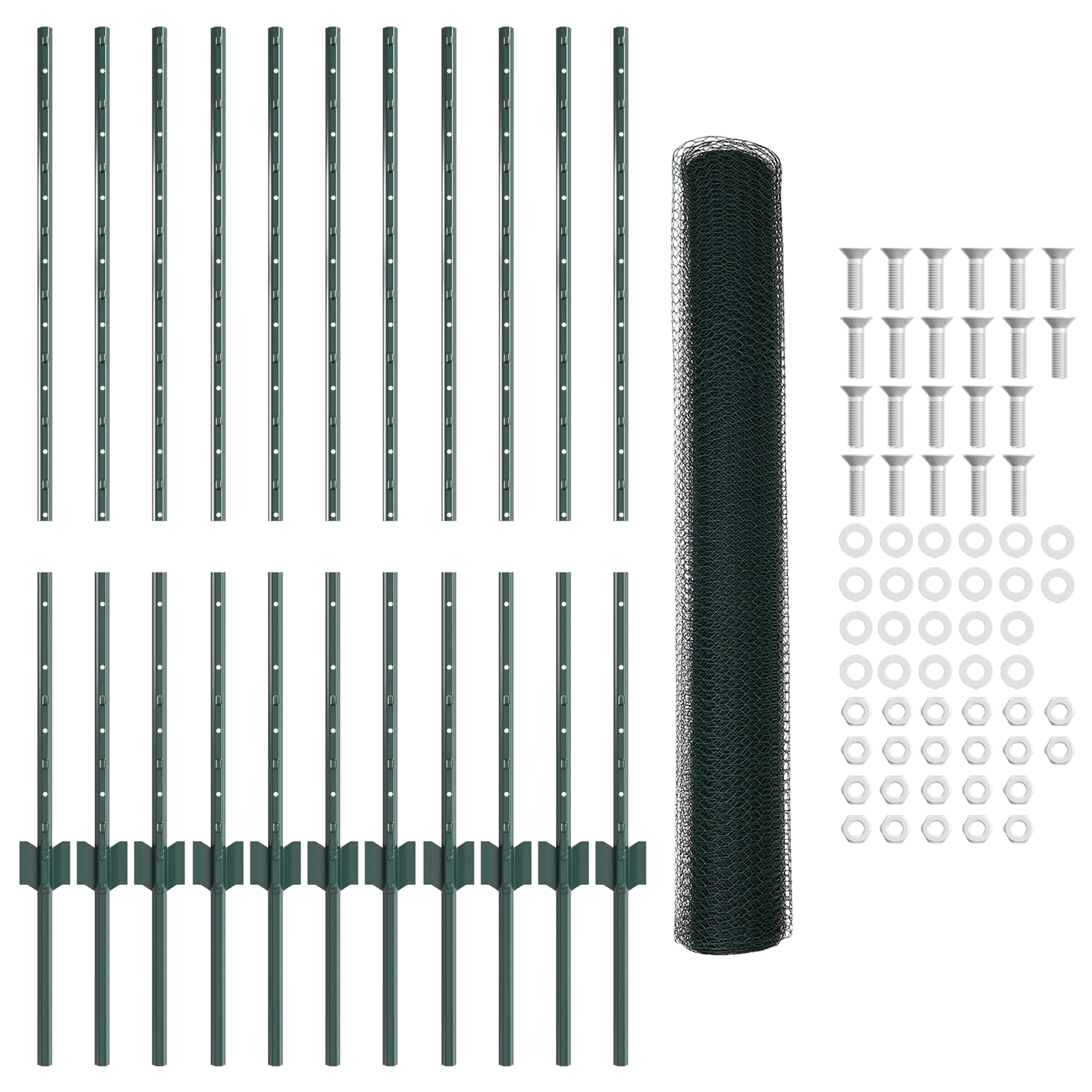 Set de Împrejmuire pentru Grădină Set de 2 Verde Oțel Standard GartenMobel Dekor