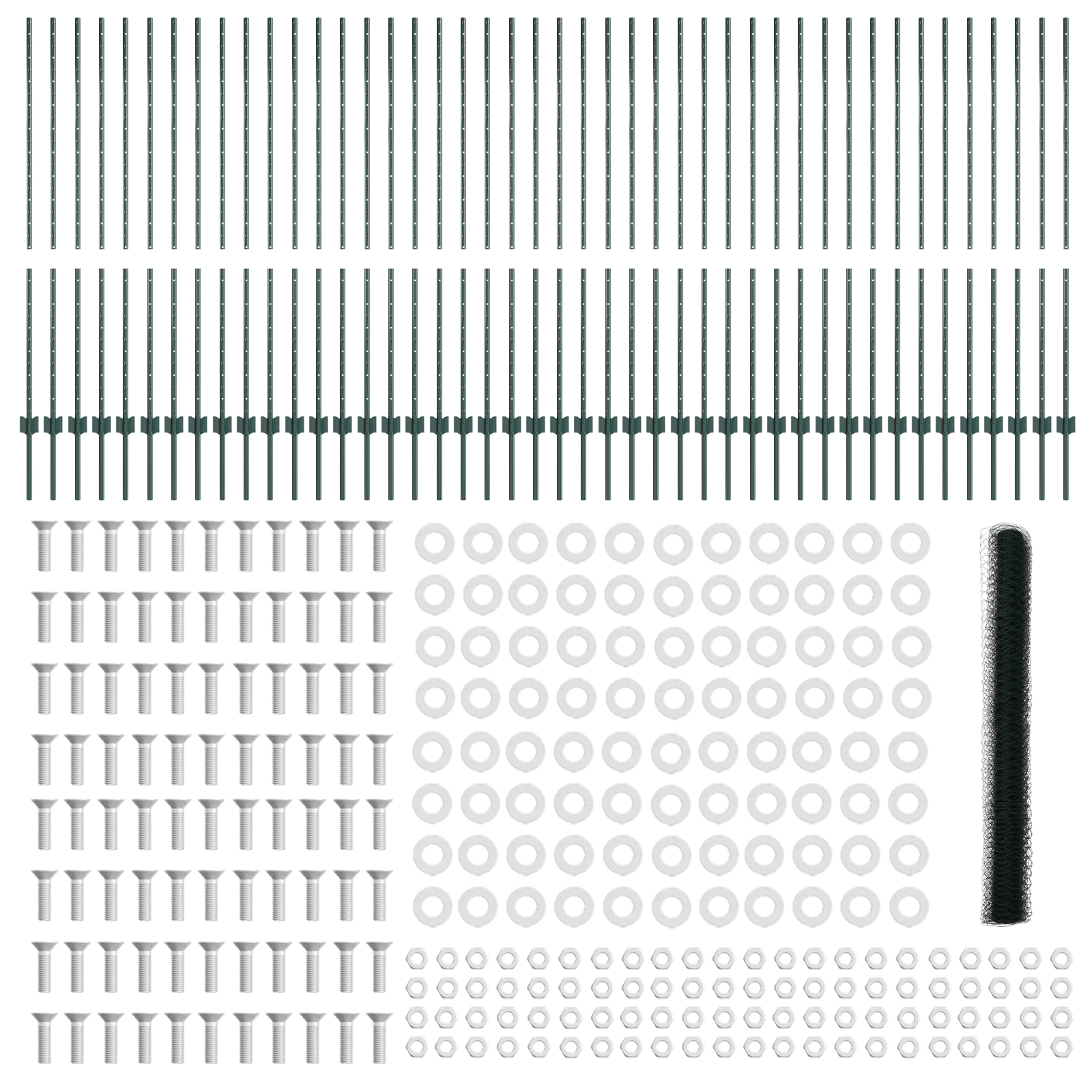 Stâlpi de Gard 11 buc Canale U Verde 140 cm Oțel GartenMobel Dekor
