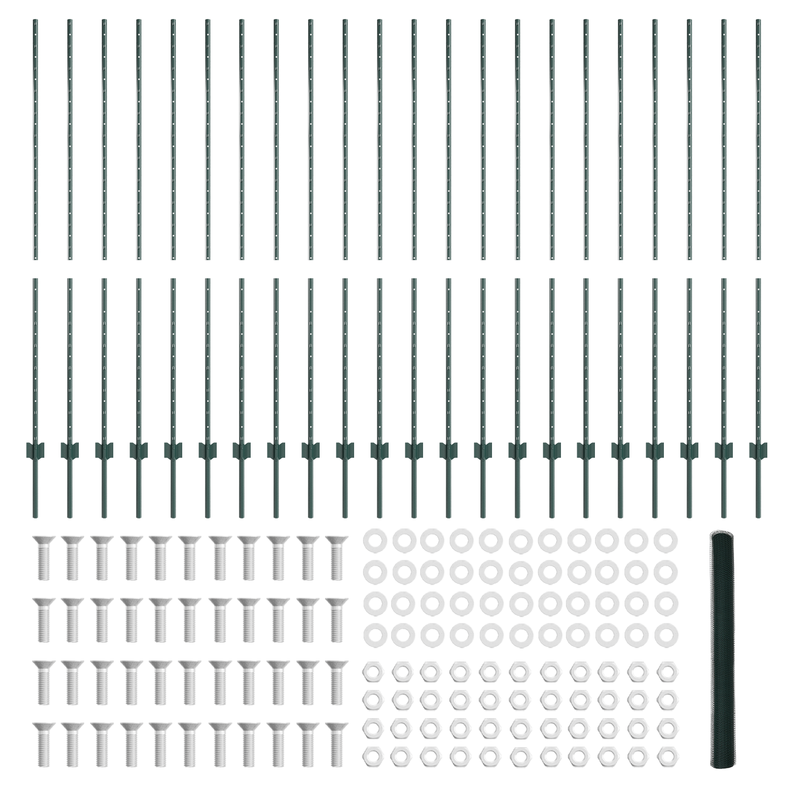 Posturi de Gard  11 pcs U-Channel Verde 160 cm din Oțel GartenMobel Dekor