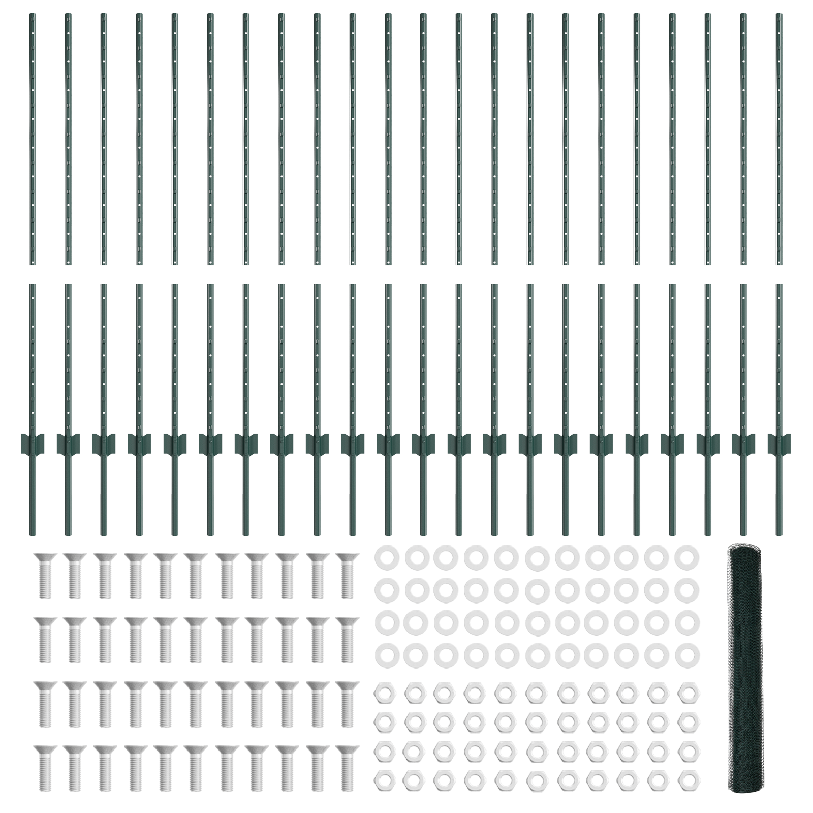 Posturi de gard 11 buc U-Channel Verde 120 cm Oțel GartenMobel Dekor